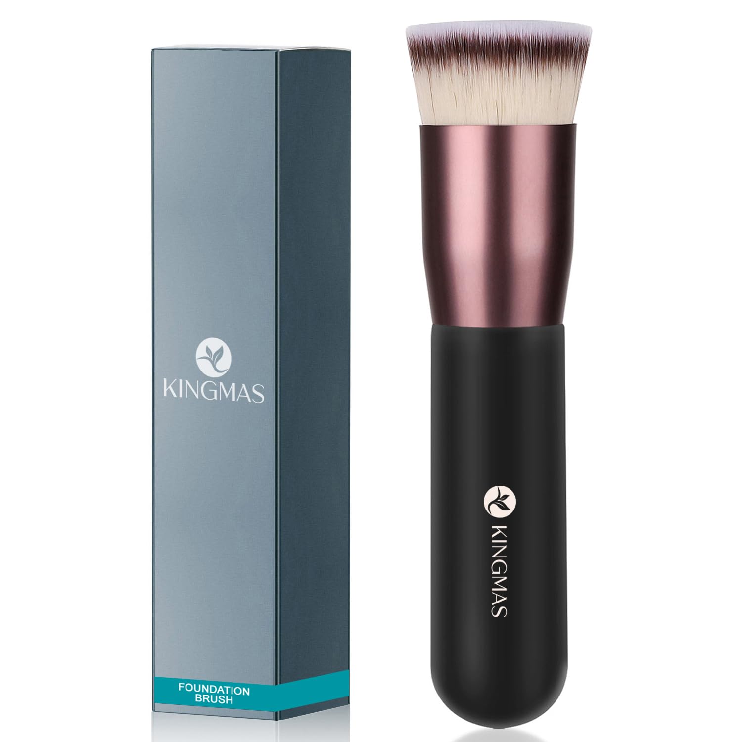 Kingmas Flat Top Foundation Brush, Premium Kabuki Makeup Brush For Liquid, Blending, Cream, Powder,Blush Buffing Stippling Face