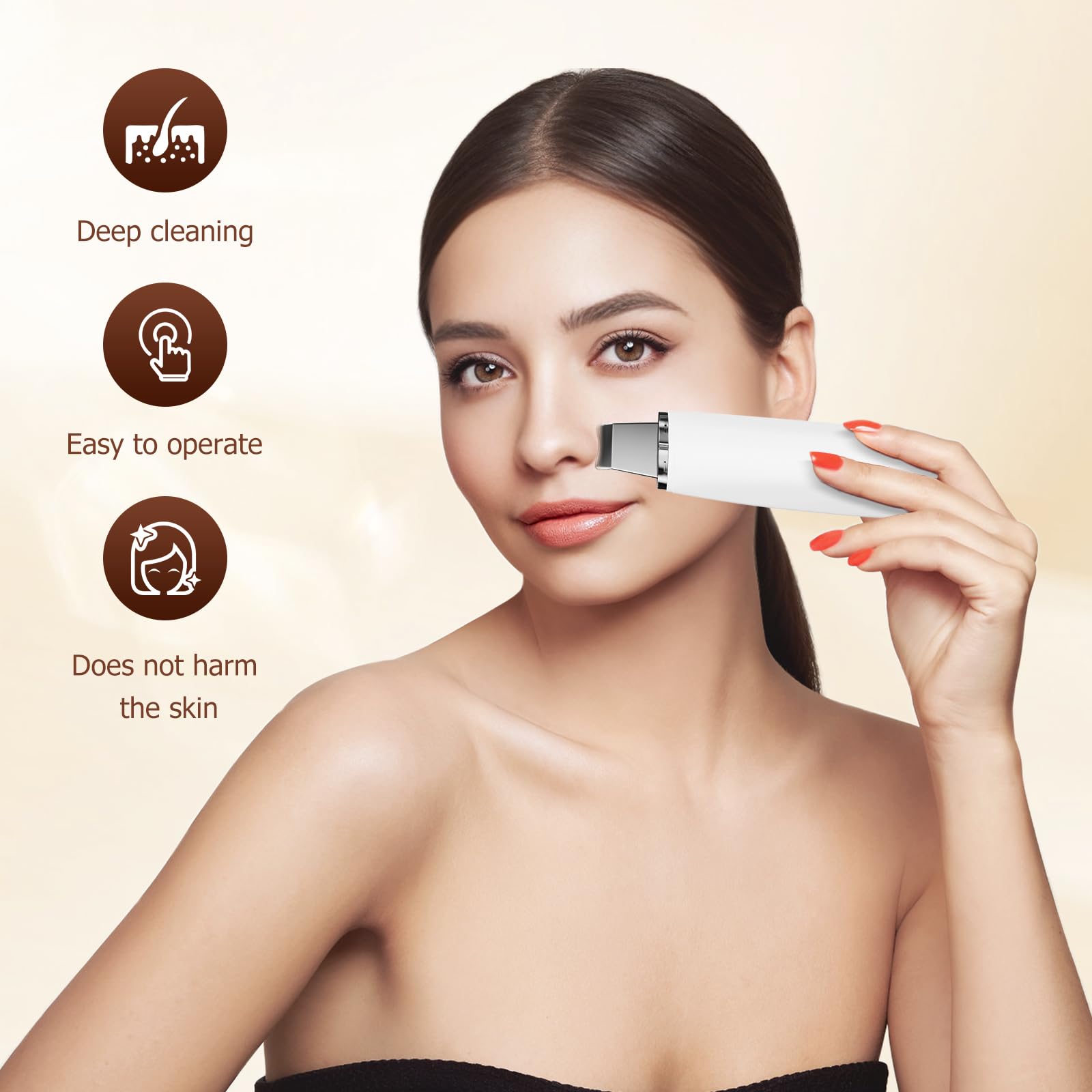 Face Spatula Skin Scrubber - Pore Cleansing & Blackhead Removal Tool for Radiant Skin - White