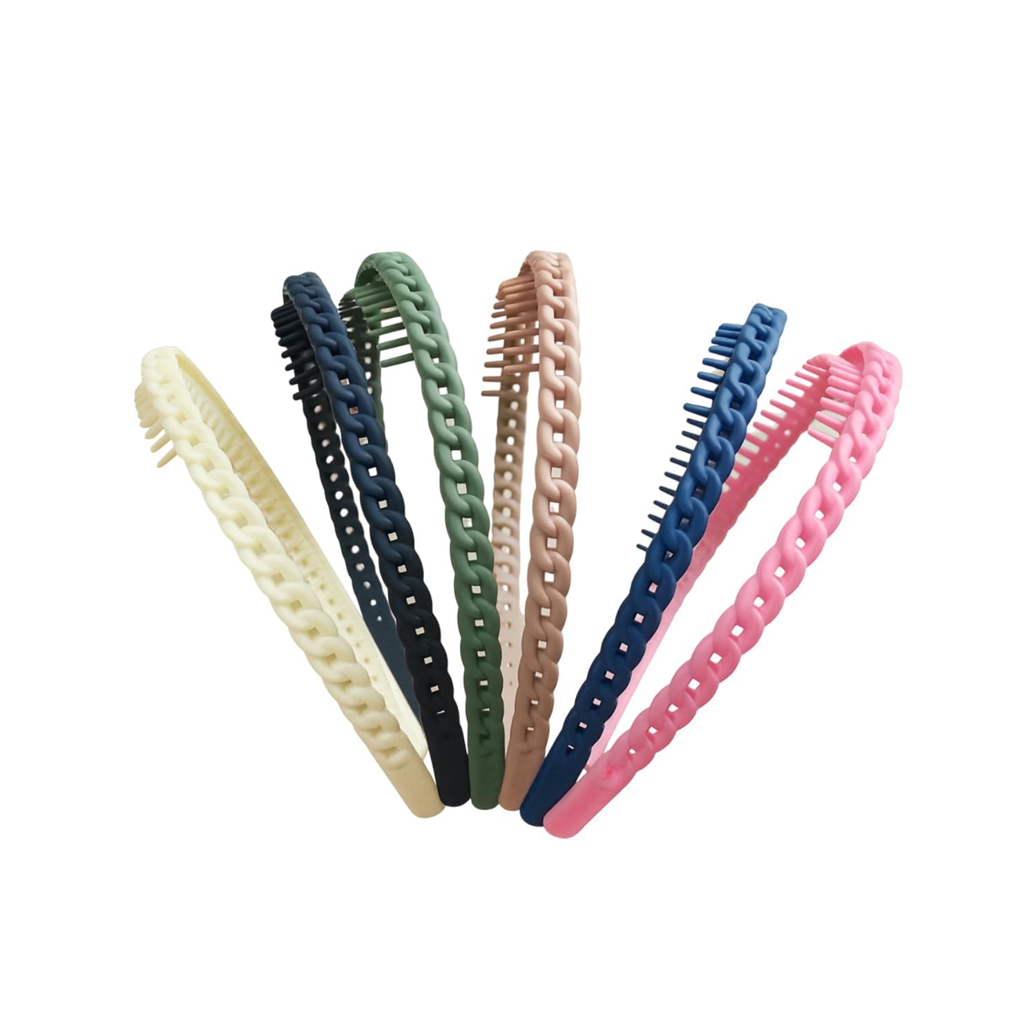 Prityka 3 Pcs Braided Hair Comb Headband Multicolor Matte Finish Hair Bands, NonSlip Stylish Hair Hoop Accessories For Daily We