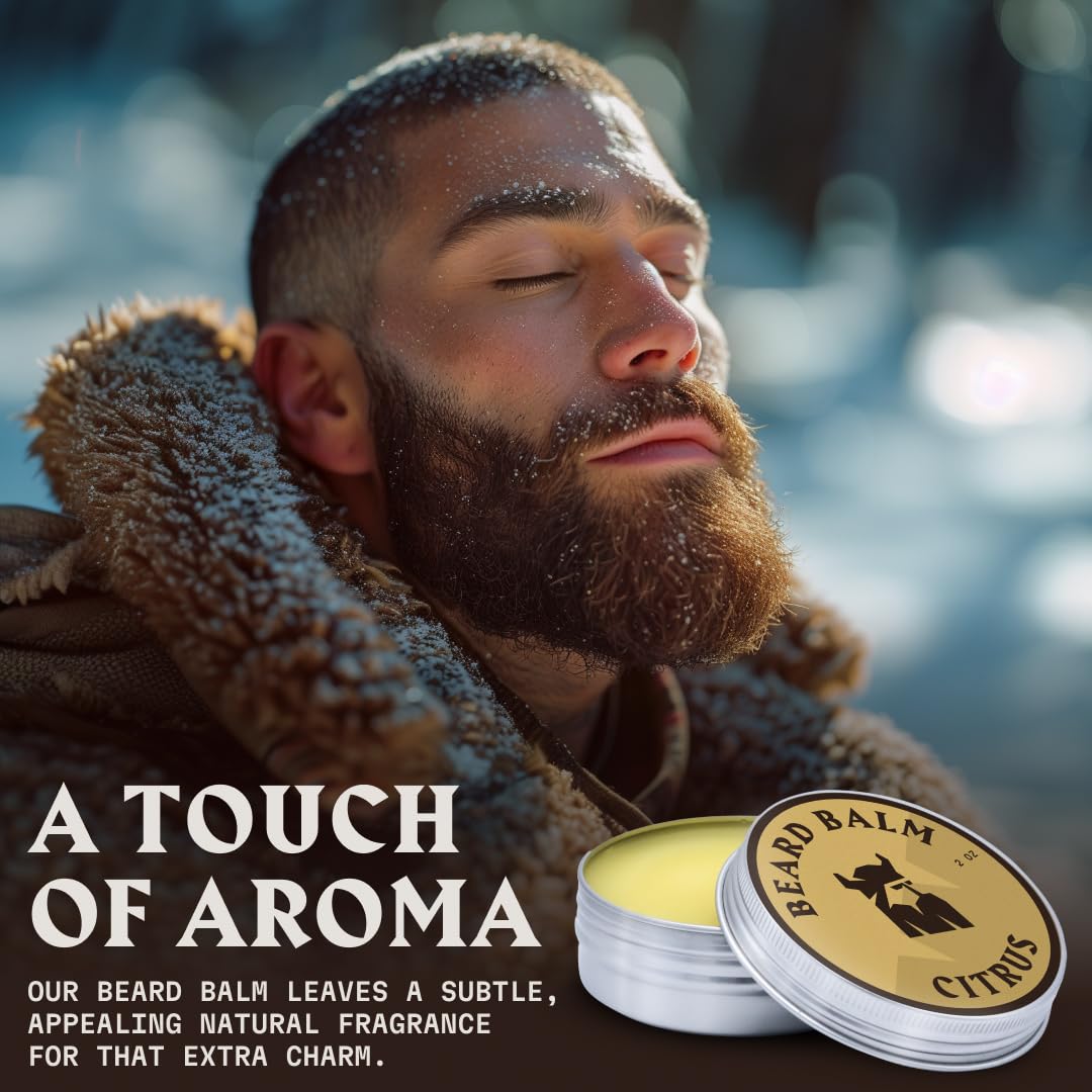 Citrus Scented Beard Balm 2 Oz - 100% Natural
