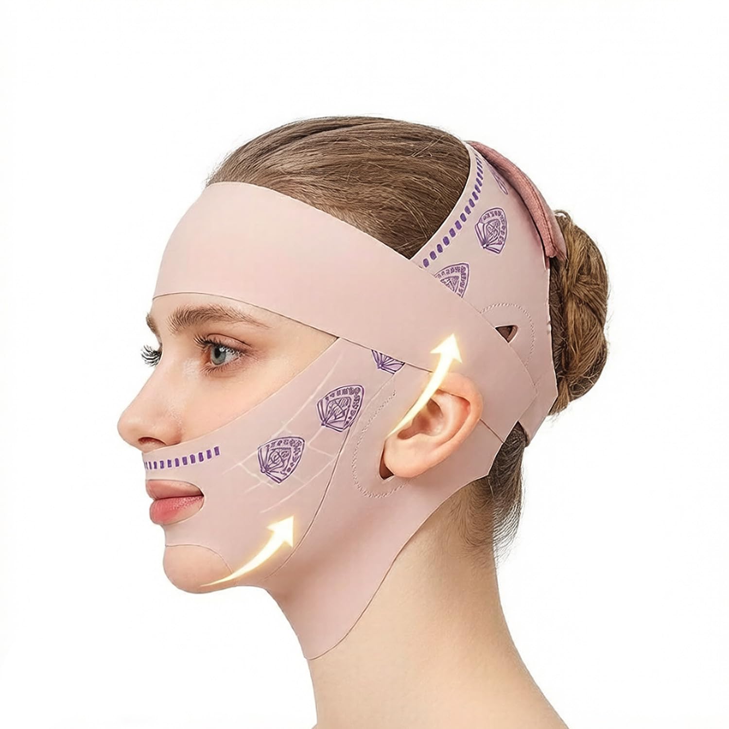 2 Pack Face Lift Mask For Women V Line Chin Support Strap Jawline Shaping Belt Breathable Face Slimming Band For Chin Neck Firm 