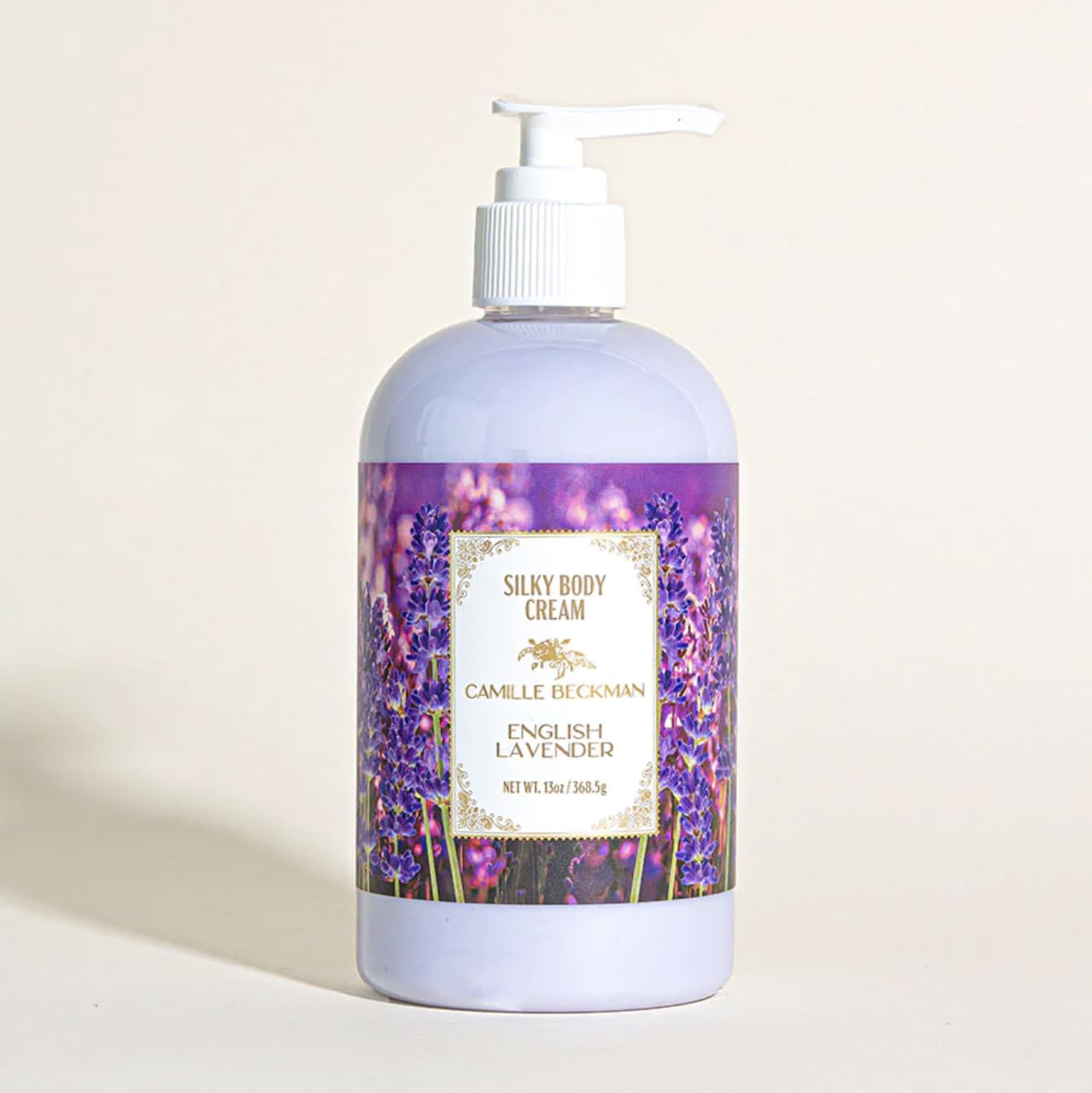 Camille Beckman English Lavender Scented Silky Body Cream, Daily Moisturizer for All Skin Types | Non-Greasy Vegan Formula to No