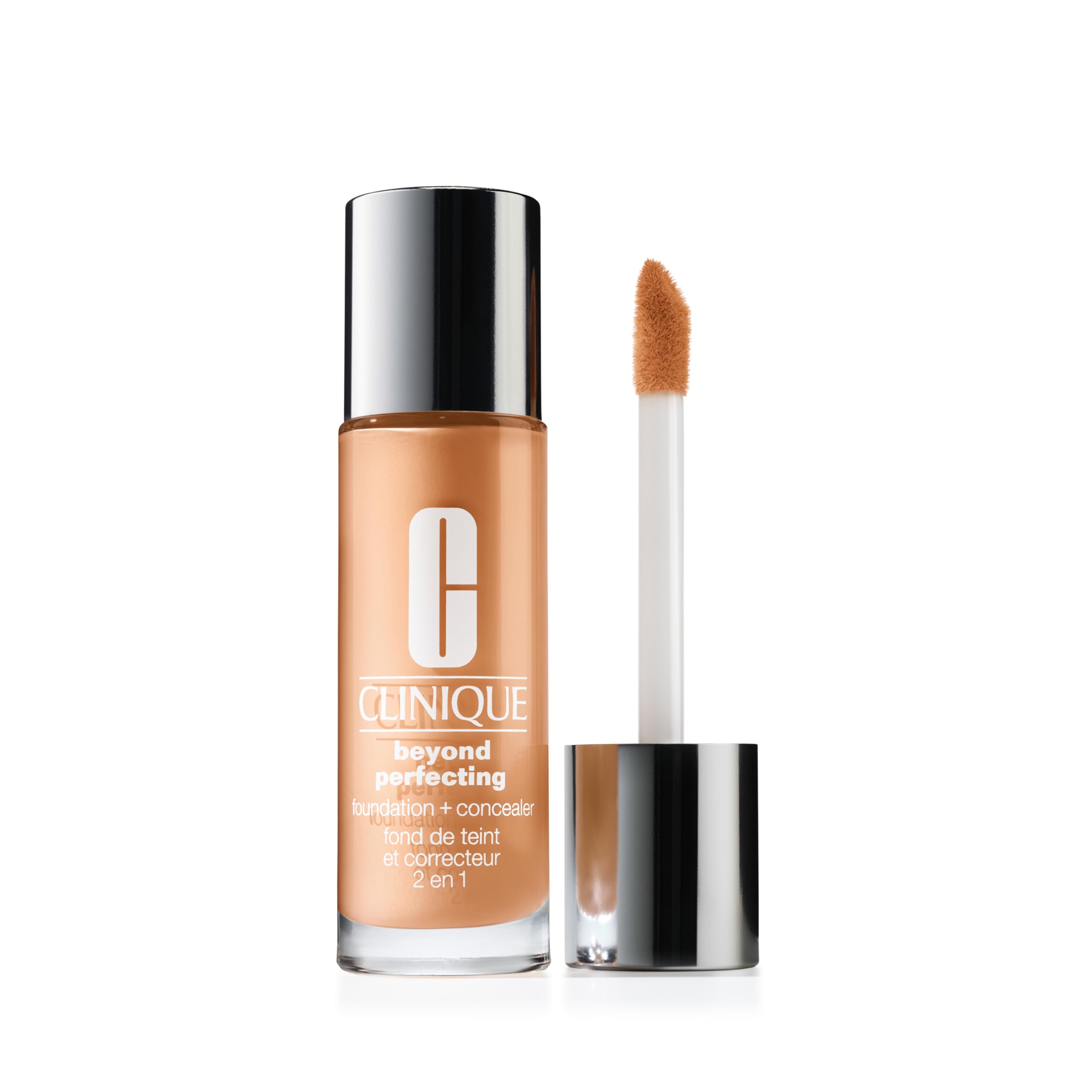 Clinique Beyond Perfecting Liquid Lightweight Full Coverage Foundation + Concealer For Dry Combination to Oily Skin Types, Nutty