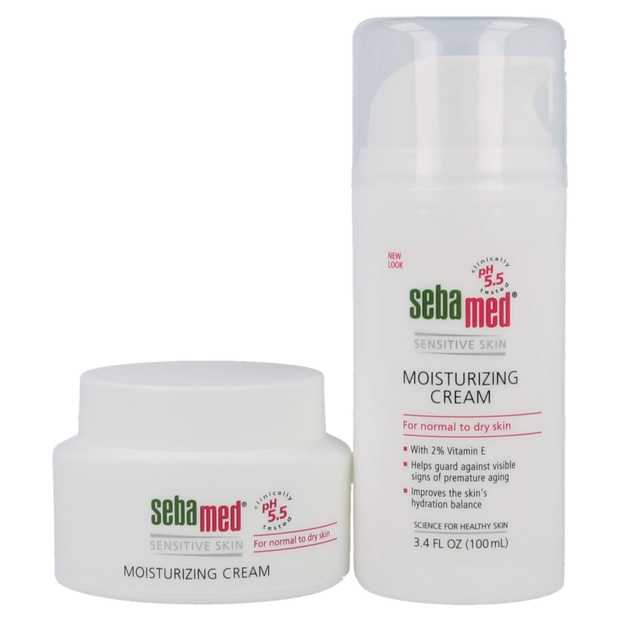 Sebamed Moisturizing Face Cream 2.6 Fluid Ounces (75Ml) And Moisturizing Face Cream With Pump 3.4 Fluid Ounces (100Ml) Vitamin E