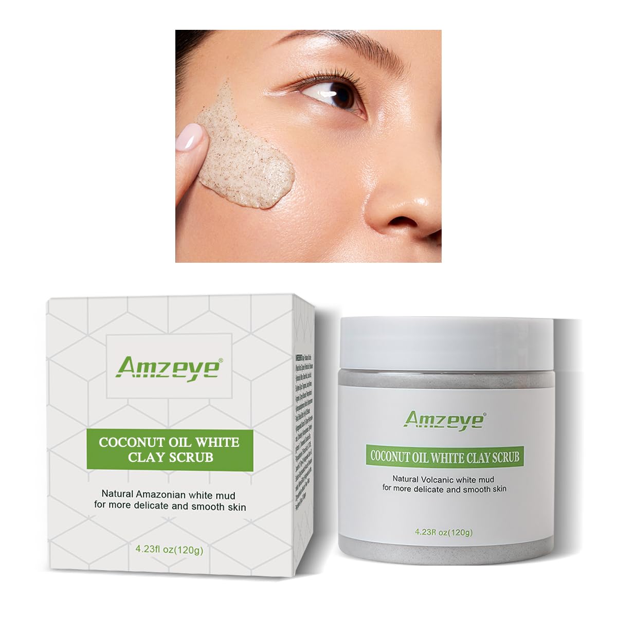 Volcanic White Mud Scrub  Exfoliate, Nourish, and Revitalize Your Skin with Coconut Oil, Lecithin, Vitamin C, and Amino Acids