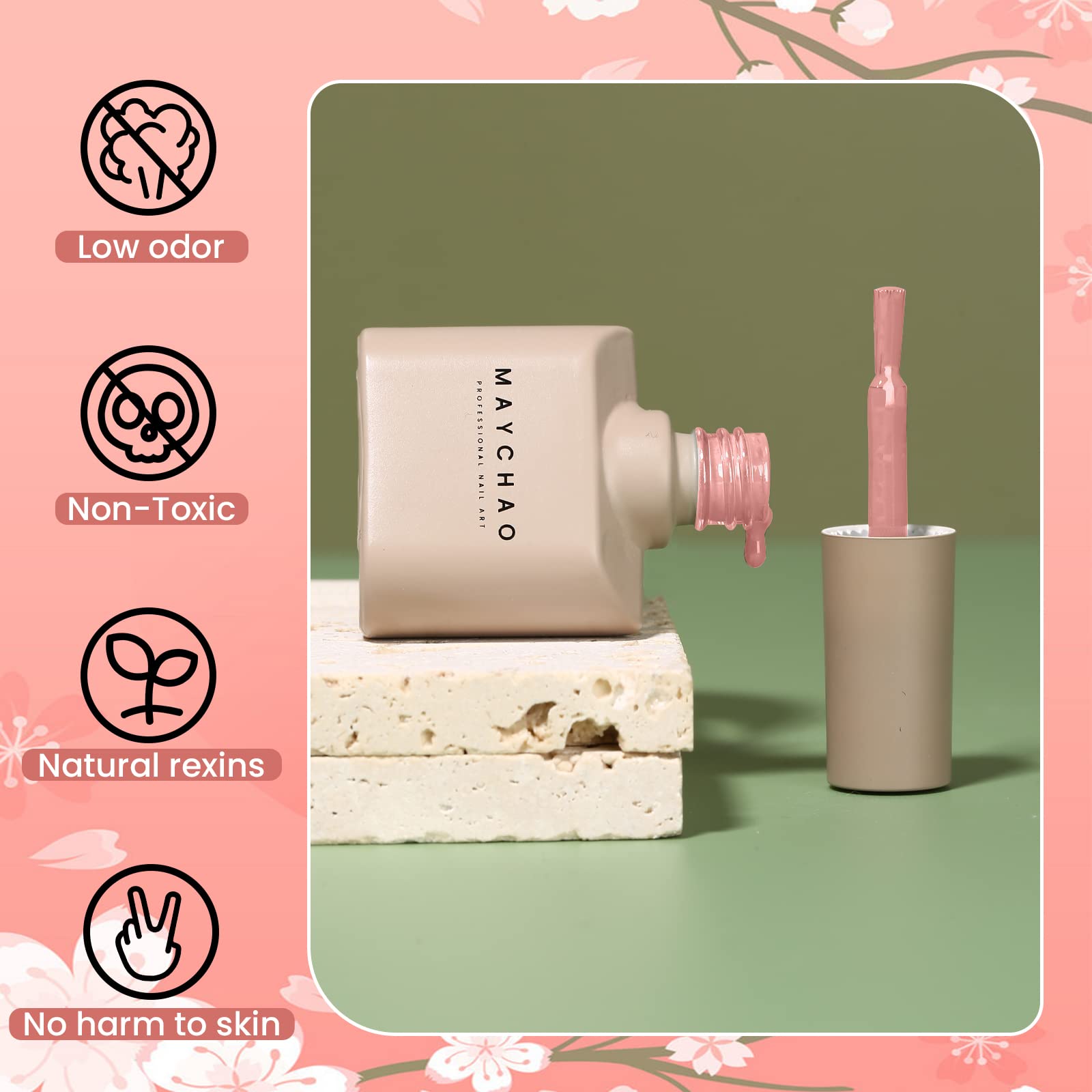 MAYCHAO 15ML Baby Pink Gel Nail Polish 1Pc Salmon Pink Gel Polish Soak Off UV LED Nail Gel Polish Nail Art Starter Manicure Salo