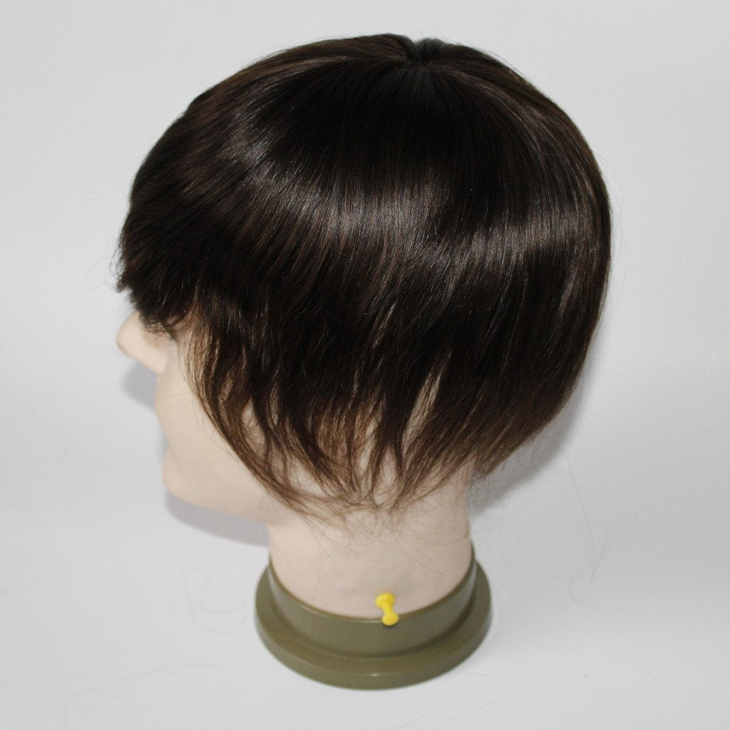 Lumeng Wigs Toupee For Men Mono Lace With Npu Reinforce Lace Systems Size 6X8 Inch 6 Inch Length Color 3#