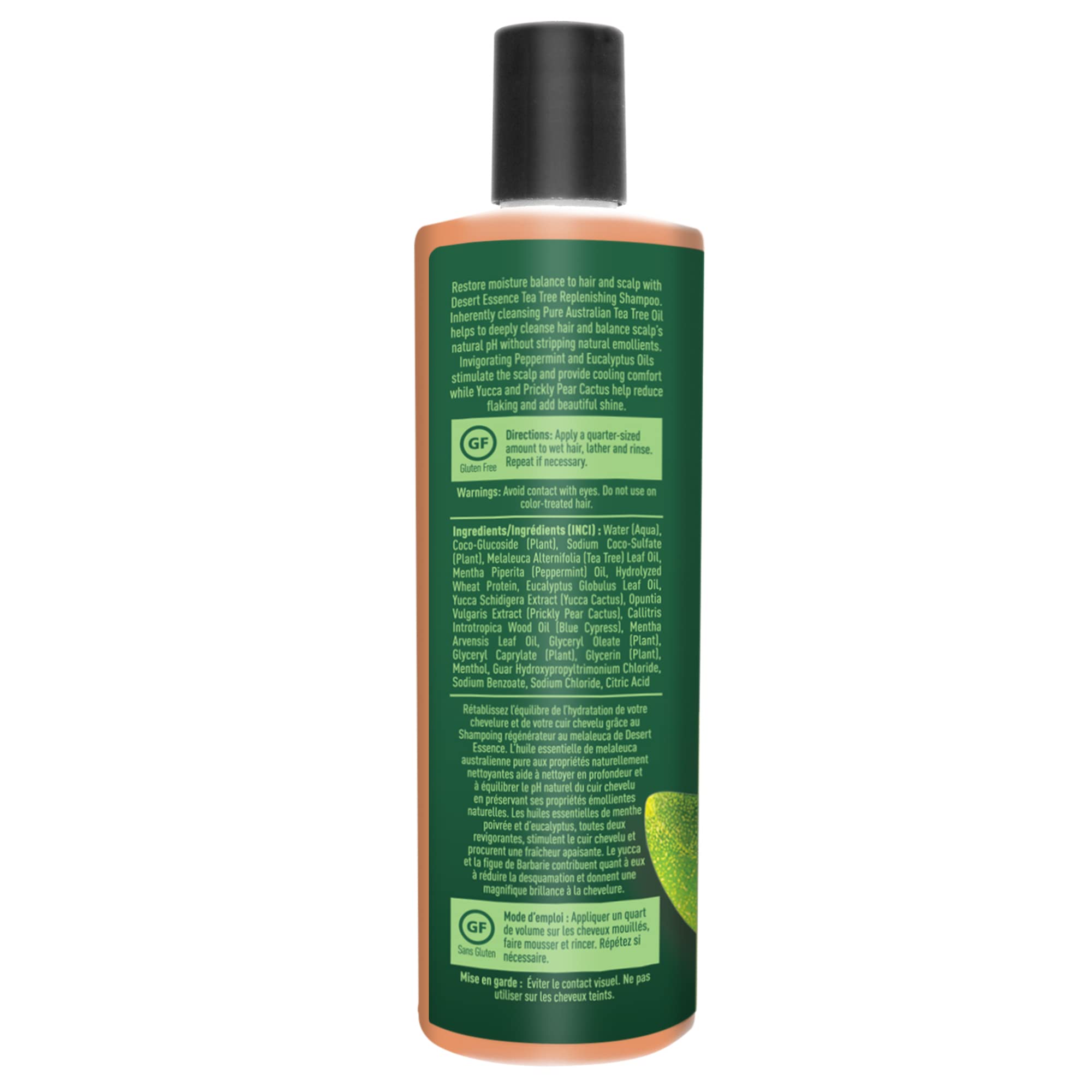 Desert Essence Tea Tree Oil Replenishing Shampoo, 12.7 Fl Oz, Gluten Free, Vegetarian, Non-Gmo, Paraben Free - Moisture Replenis