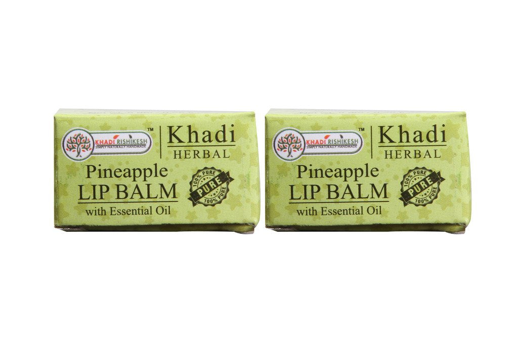 Khadi Rishikesh Herbal Pineapple Lip Balm Combo Set Pack Of  8G X 2 (16) Gm