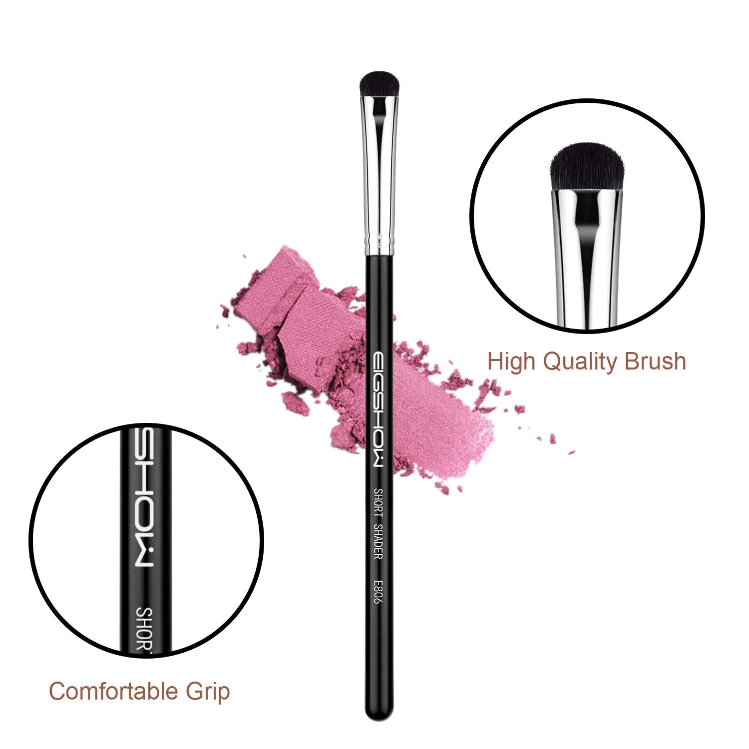 Eyeshadow Smudge Brush Short Shader Precision Makeup Brush High-End Small Eyeshadow Brush for Creasing & Cat Eye Makeup Look - P