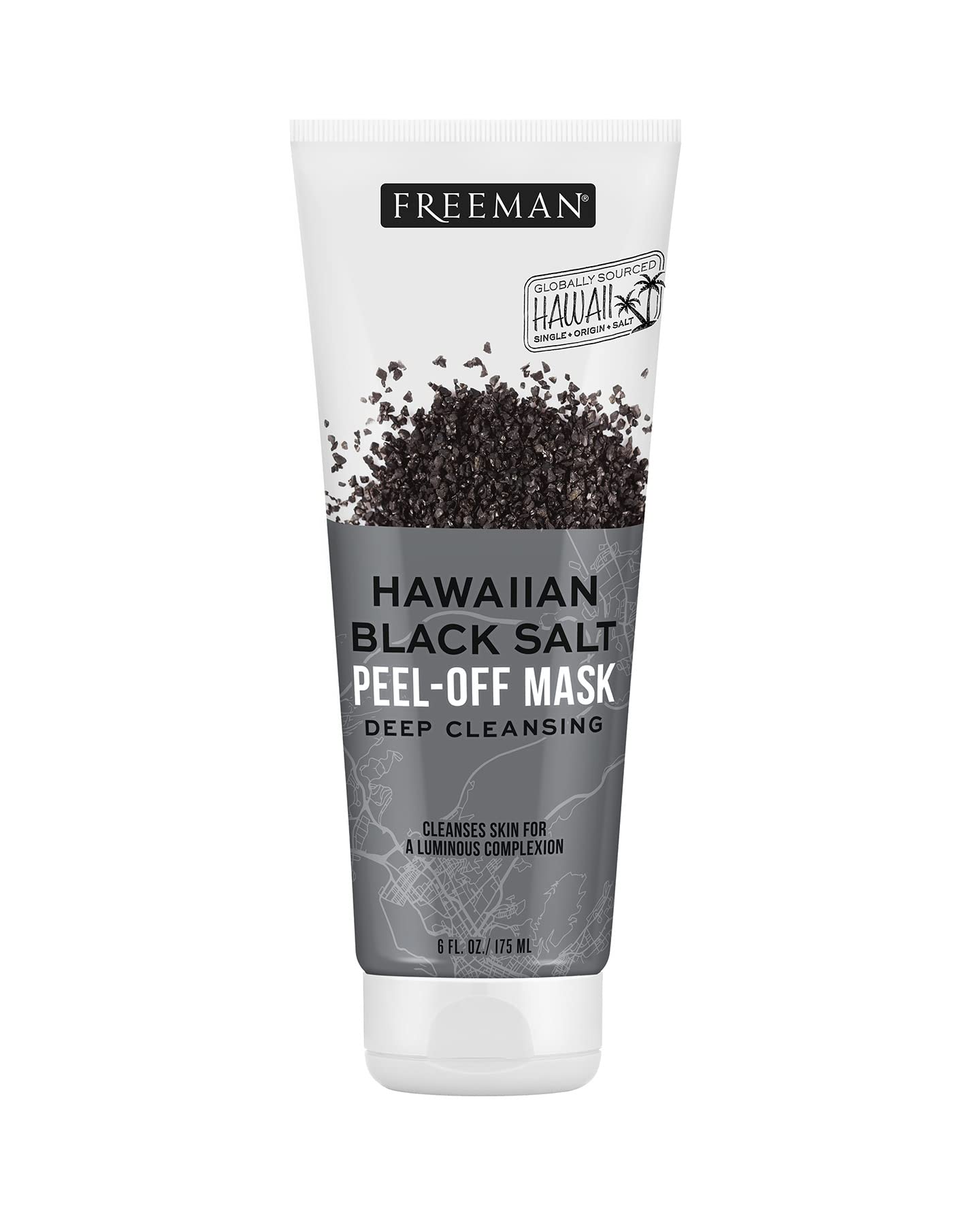 Freeman Hawaiian Black Salt Peel-Off Mask Deep Cleansing For Unisex - 6 Oz Mask