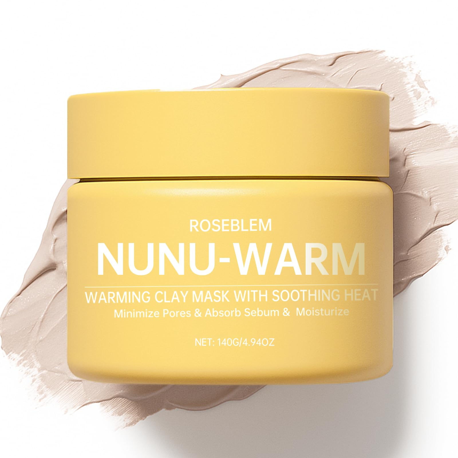 Roseblem Warming Clay Facial Mask for Deep Pore Cleansing  SelfHeating Mud Mask for Face, Purifying & PoreRefining Treatment,