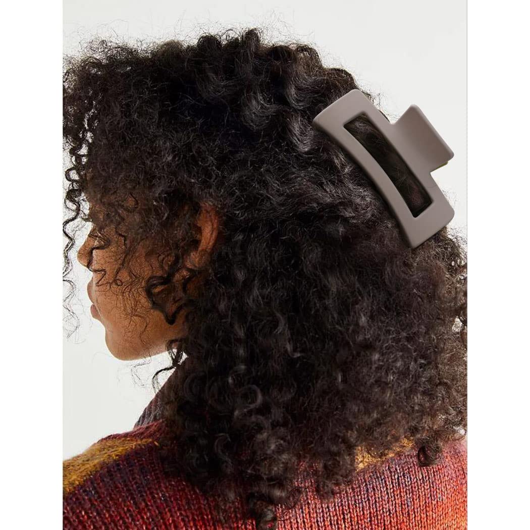 Canitor 4 PCS Claw Clips for Thick Hair Matte Hair Clips Grey Hair Claw Clips Rectangular Hair Clips for Women Barrettes French