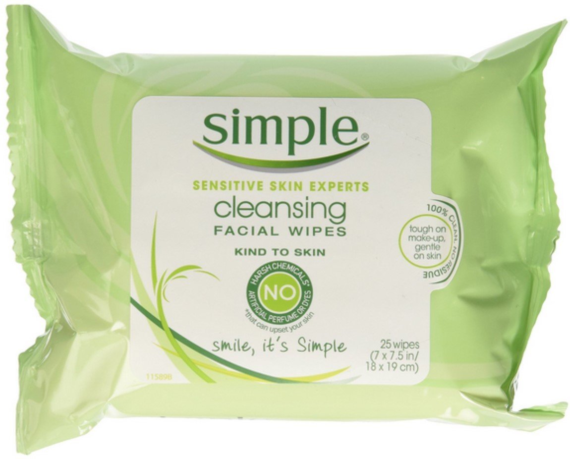 Simple Cleansing Facial Wipes 25 Each (Pack Of 7)