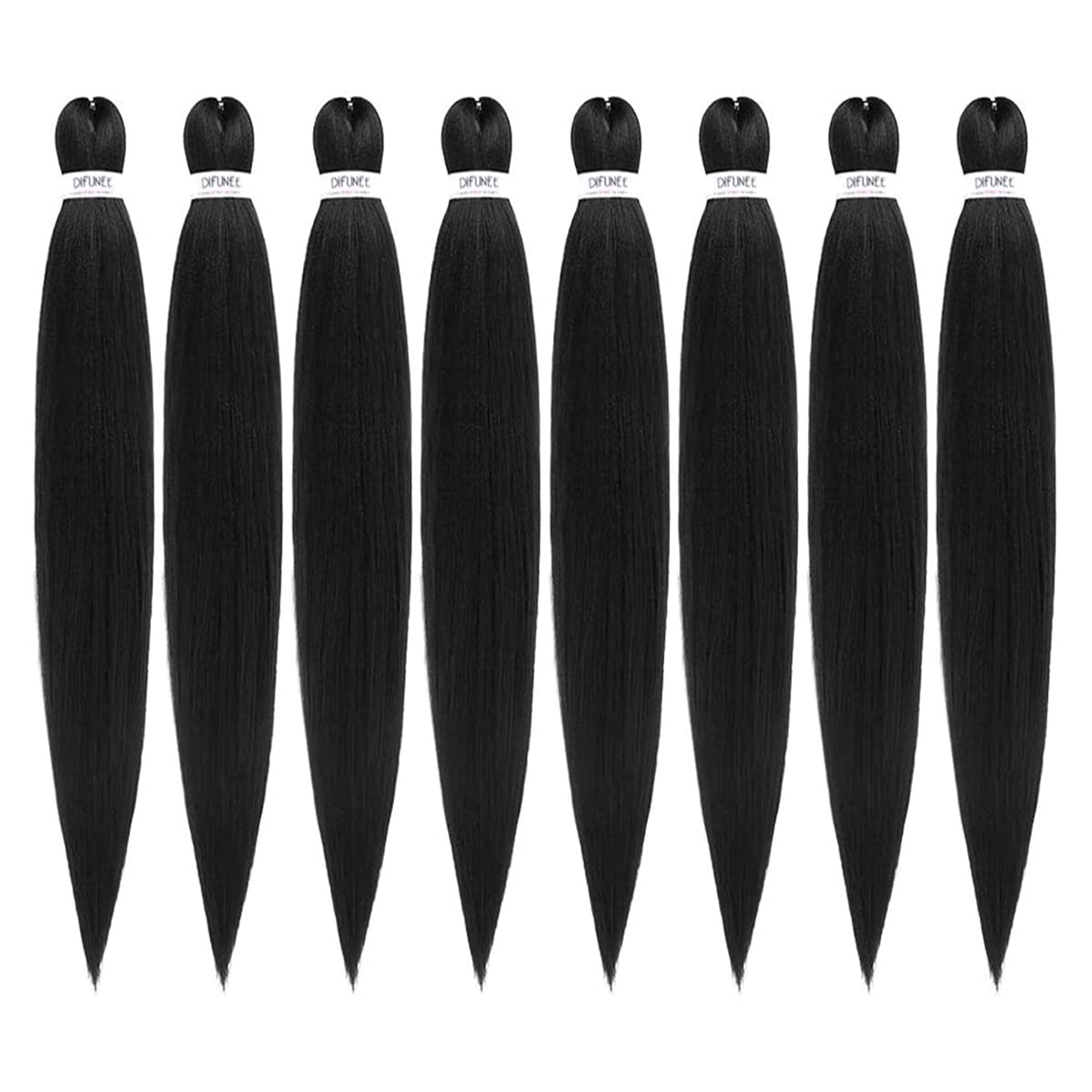 Difunee Pre-Stretched Braiding Hair - 36 Inch 8 Packs Natural Black Super Long Braiding Hair For Twist Or Box Braids, Yaki Textu