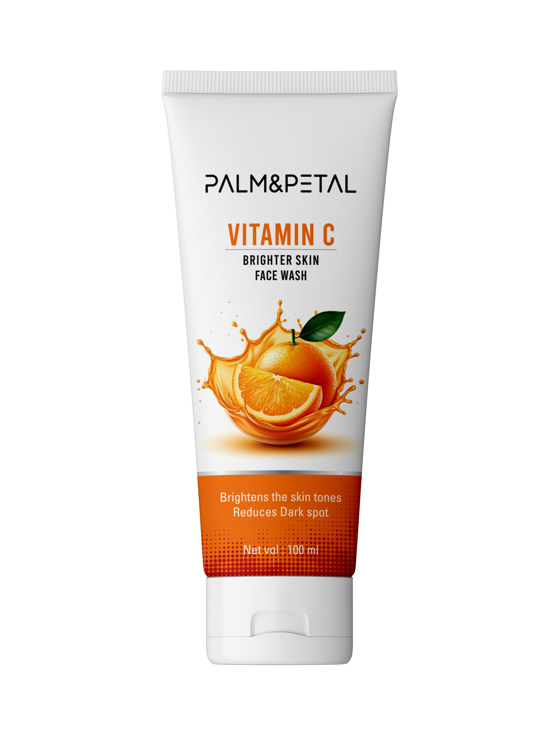 Palm&Petal Vitamin C Brighter Skin Face Wash, Deep Cleansing, Reduces Dark Spots, Brightens Skin Tone, 100 Ml