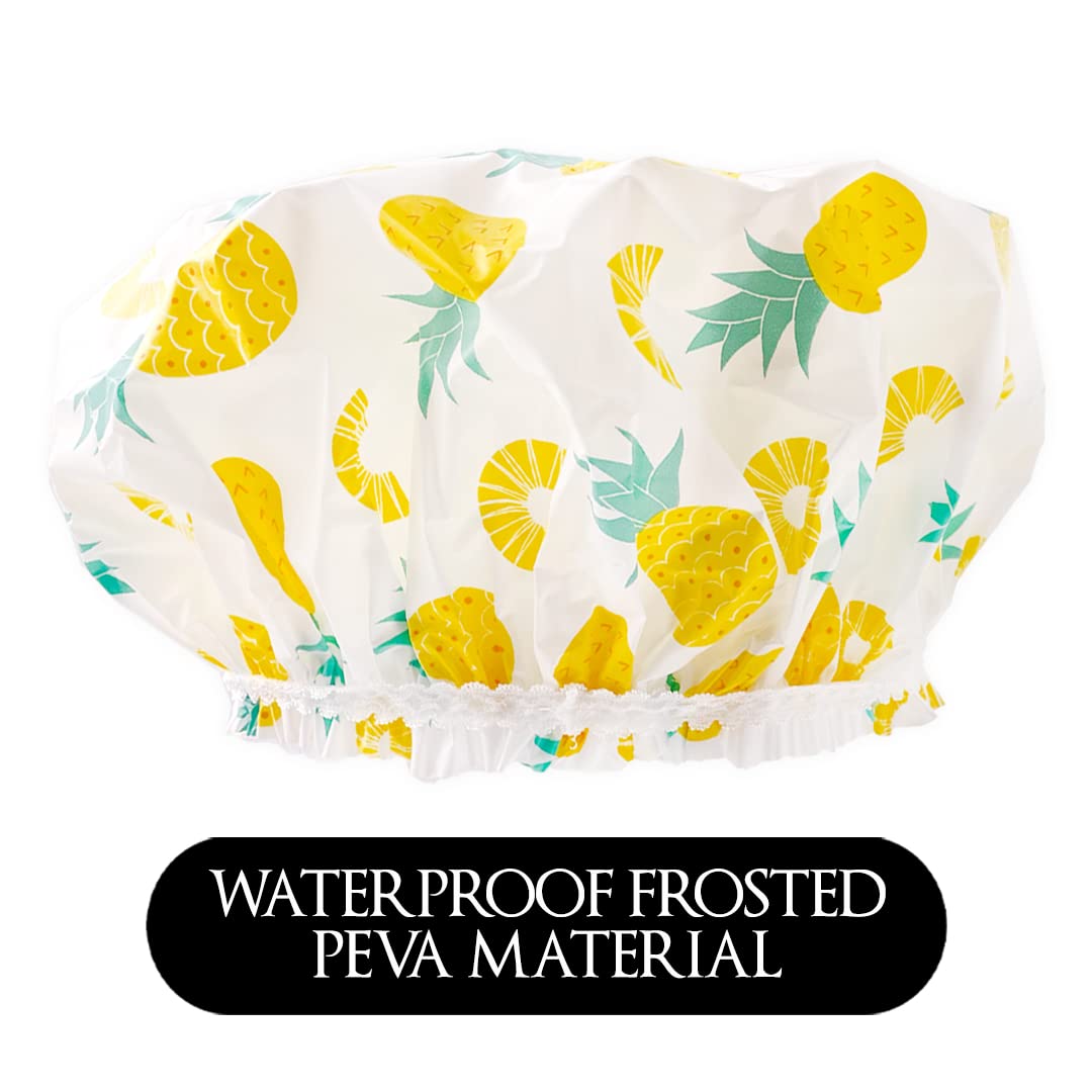 Reusable Vinyl Shower Cap & Bath Cap, Frosted Peva Elastic Stretch Hem. Multi-Use Waterproof Stretchy Hair Cap For All Hair Leng