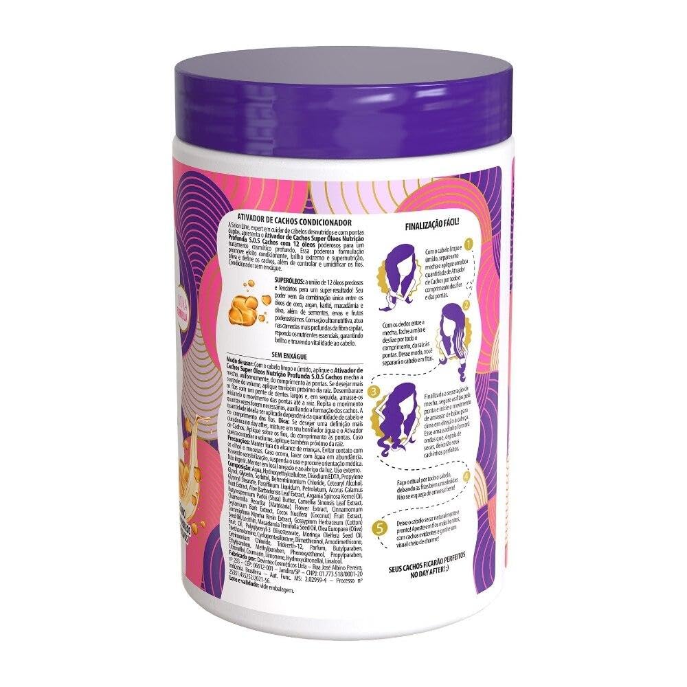 Salon Line - Linha Sos Cachos (Super Oleos) - Ativador De Cachos 1 Kg - (Sos Curls (Super Oils) - Curl Activator Net 35.27 Oz)