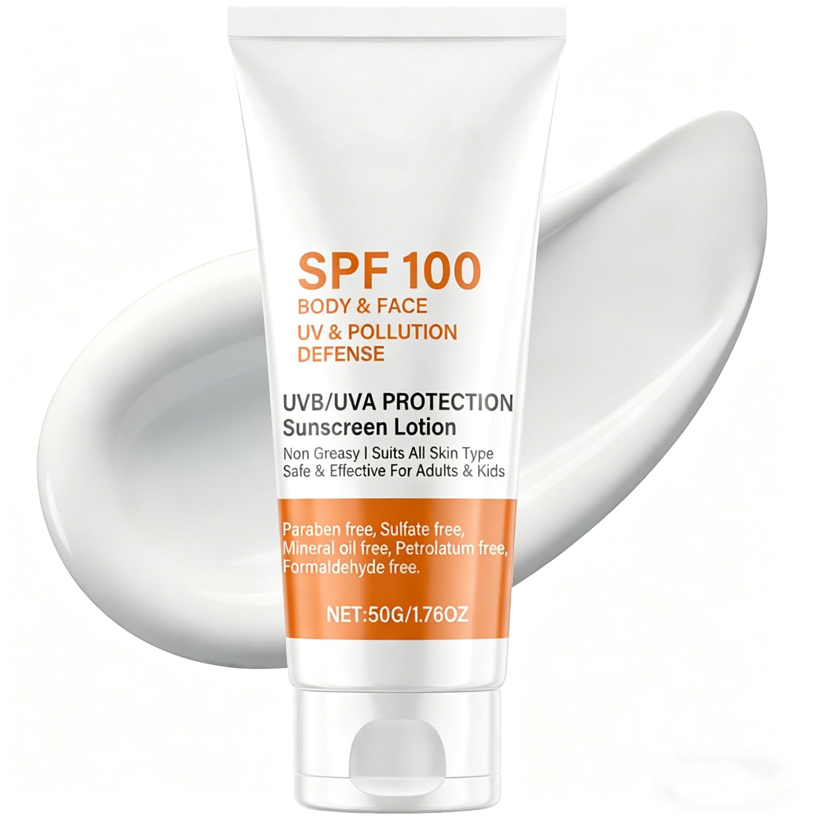 Sunscreen SPF 100 For Face&Body, Sunblock SPF 100 PA++++ for All Skin Types