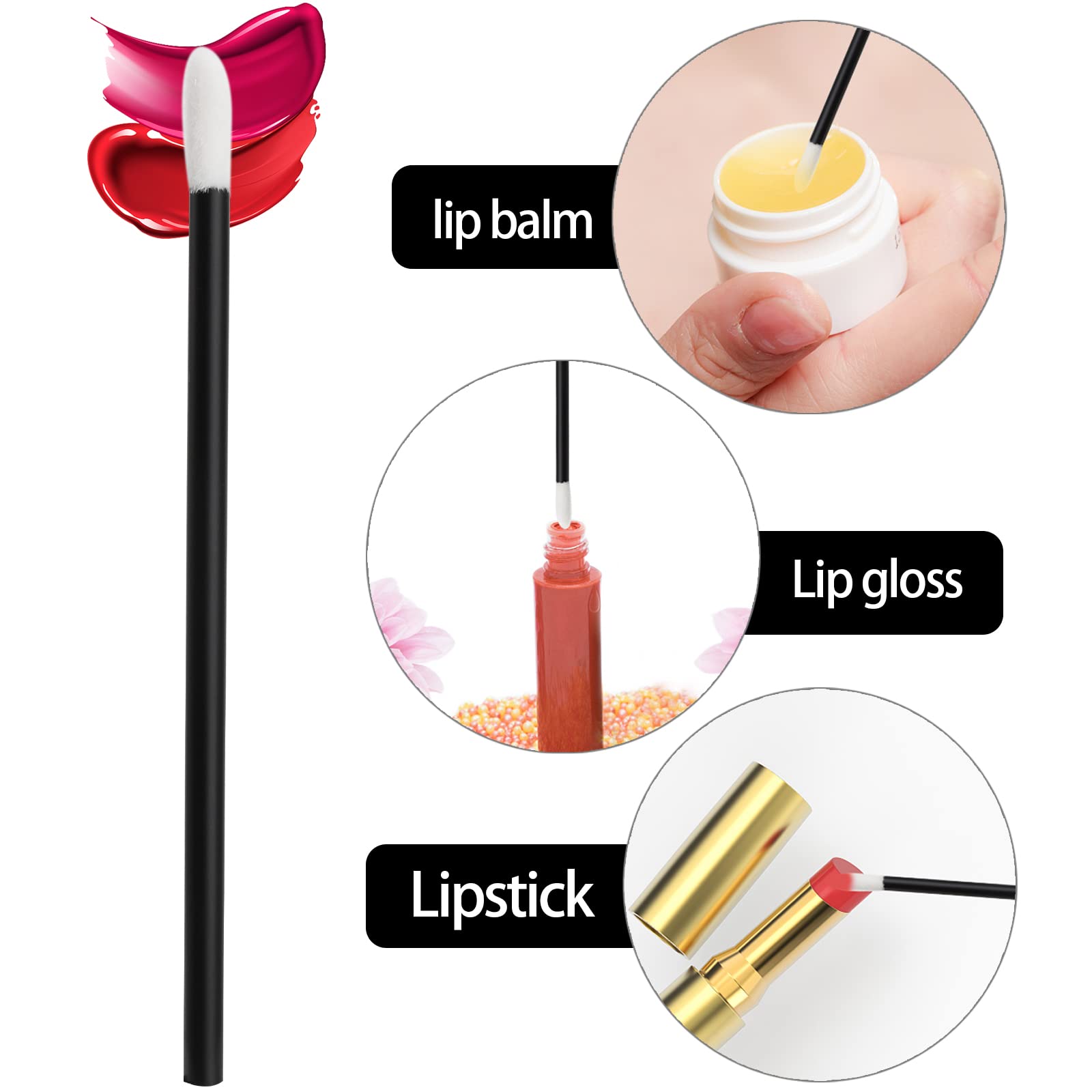 700 Pieces Disposable Lip Wands Lip Brushes Lipstick Applicator Wands Lip Gloss Wands Lint Free Makeup Applicator Brush Beauty T