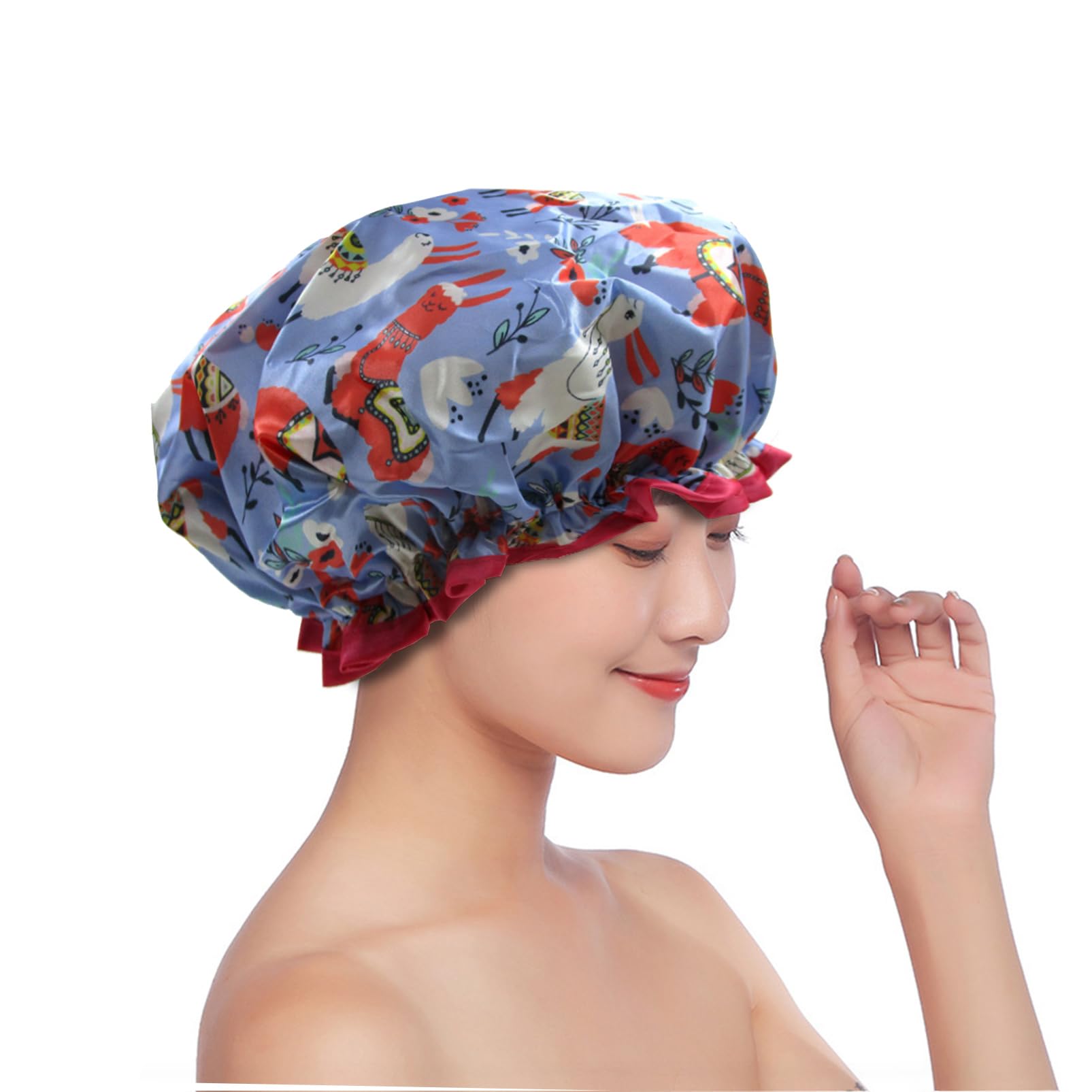 1 Pcs Waterproof Shower Cap For Women,Hair Treatment Bath Cap For Girls Spa Home Use,Travel And Hair Salon