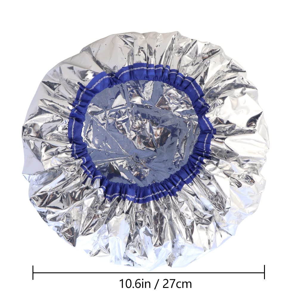 Tcotbe 2 Pieces Conditioning Caps Made Of Aluminum Foil, Thickened Shower Caps For Hot Oil Treatment, Reusable Hair Processing C