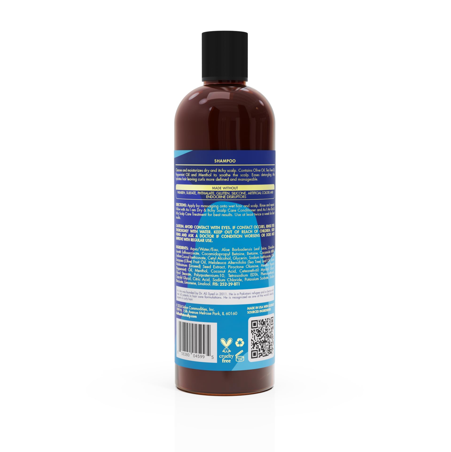 As I Am Dry & Itchy Scalp Care Shampoo - 12 ounce - Cleanses and moisturizes dry and itchy scalp - With Olive Oil, Tea Tree Oil