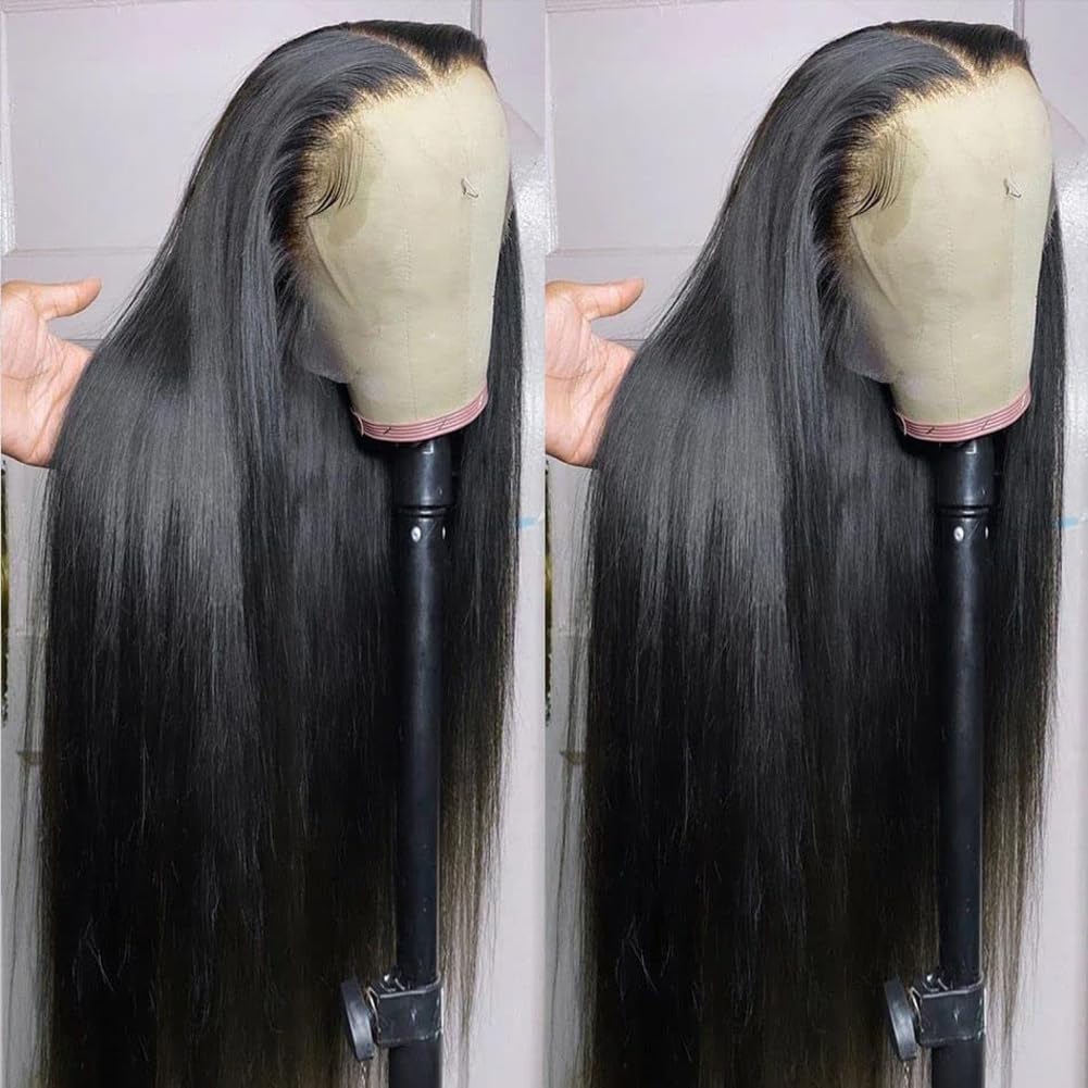 Lace Front Wigs Human Hair Straight Human Hair 13X4 Lace Frontal Wigs For Women With Baby Hair 180% Density Transparent Brazilia