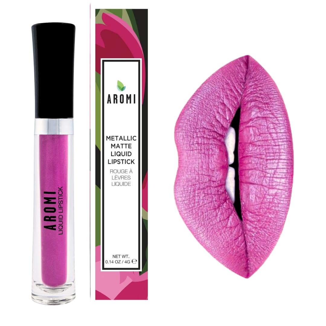 Aromi Metallic Liquid Lipstick | Long-Lasting, Waterproof, Lip Color With Shimmery Finish, Vegan, Cruelty-Free, Gluten And Parab