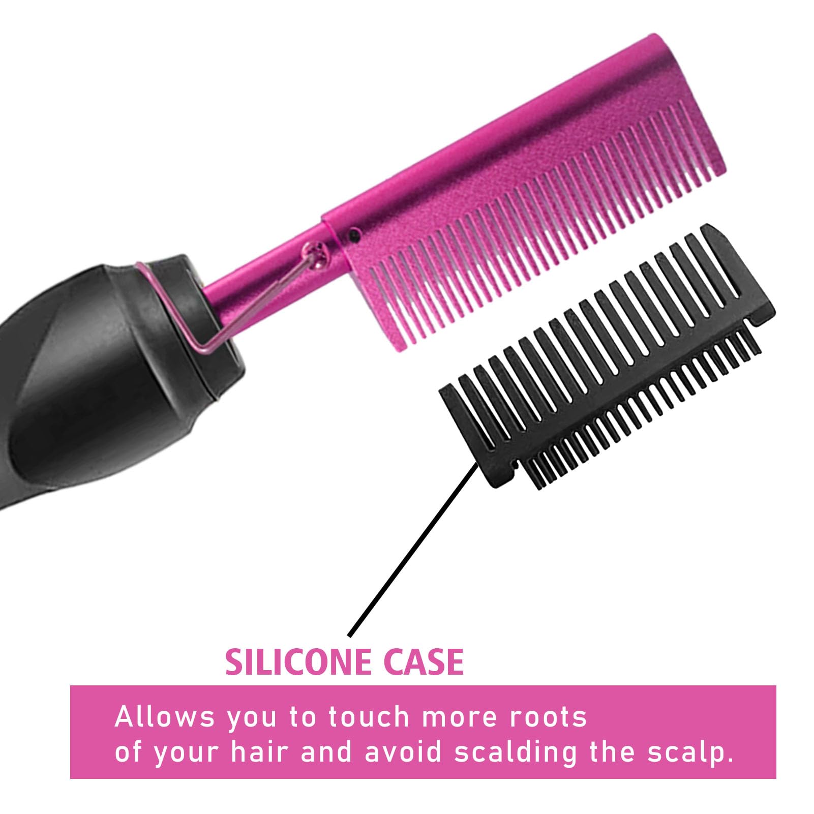 Hot Comb Hair Straightener for Natural Black Hair and Lace Front Wigs - Electric Heat Pressing Comb Set With Lace Melting Spray
