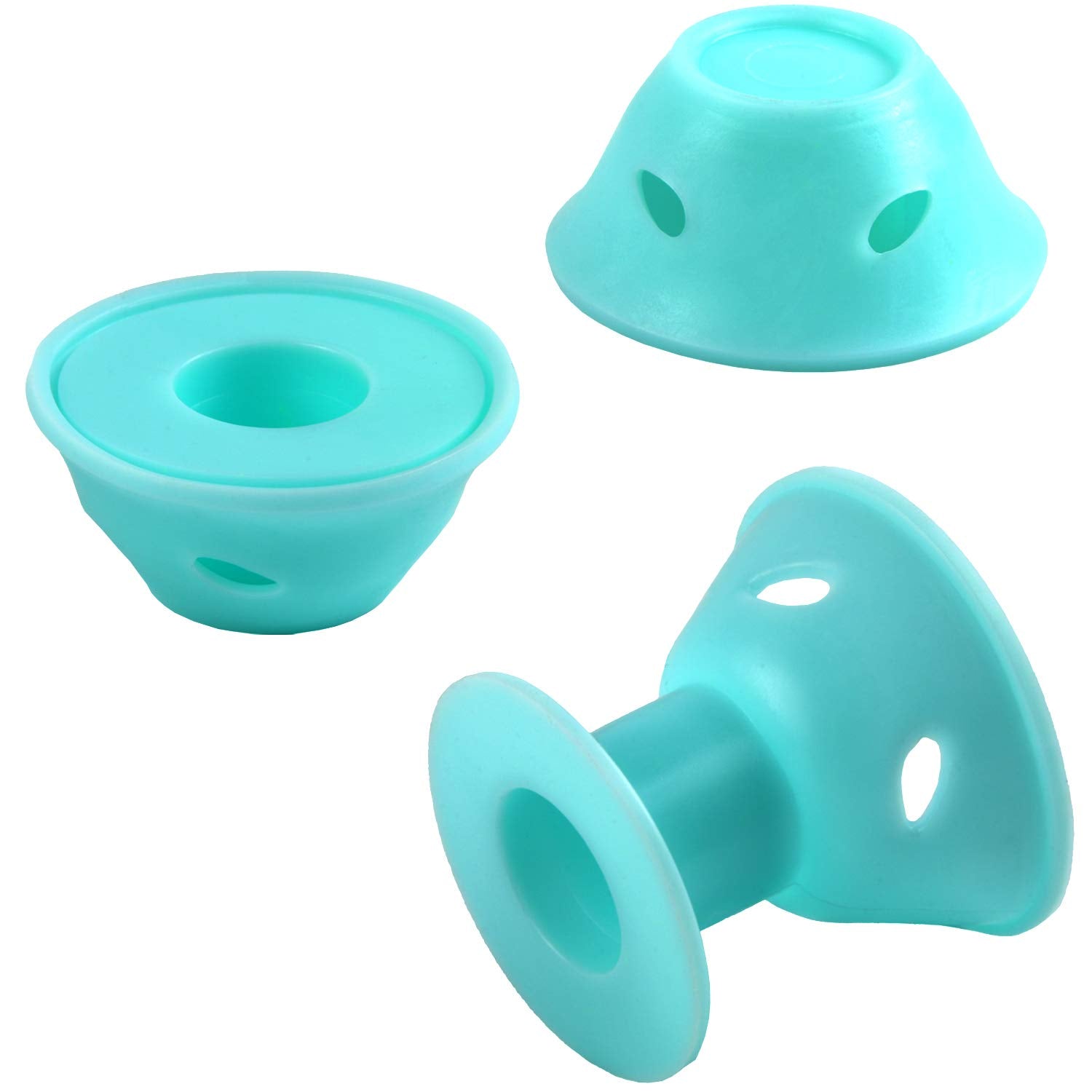 JANYUN 40 Pcs Magic Hair Rollers Include 20 pcs Large Silicone Curlers and 20pcs Small Silicone Curlers (Pale Cyan)