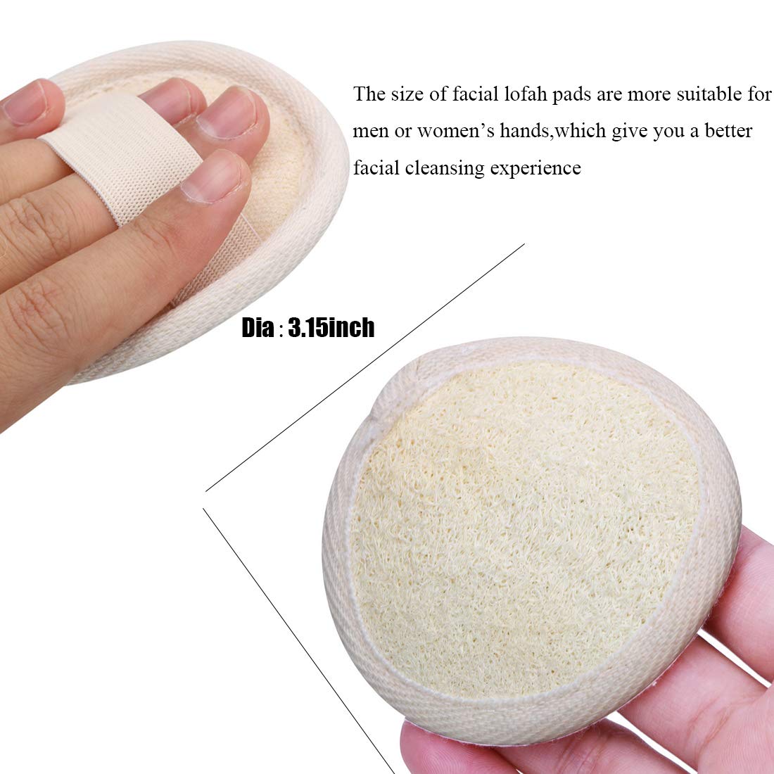 Loofah Sponge Exfoliating Facial Cleaning Pads,10 Packs Natural Loofa Face Scrubber Large Cleanser For Men Women Bath Spa Cleans