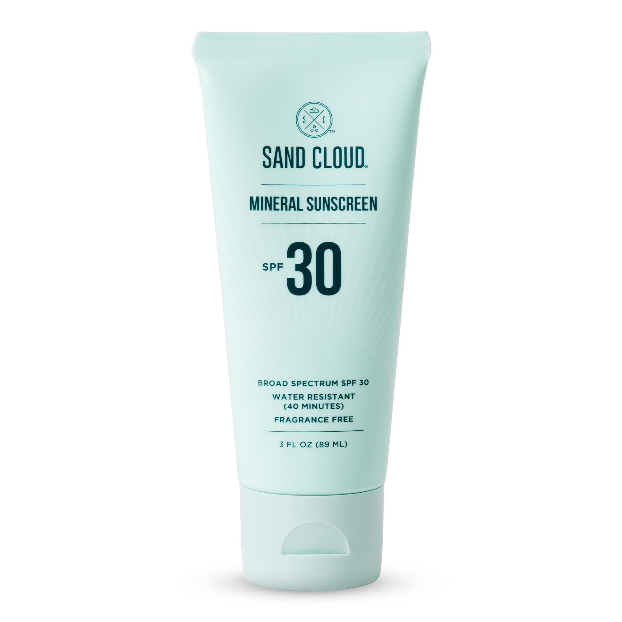 Sand Cloud Broad Spectrum Mineral Sunscreen for Body SPF 30, 3 Oz - Fragrance-Free Body Mineral Sunscreen that Hydrates, Nourish