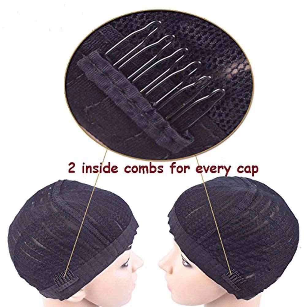 FEEL ME Braided Wig Cap - Black 1Pc Crochet Cap, Synthetic Fiber, Medium Size for Easy Sew-In and Weaving