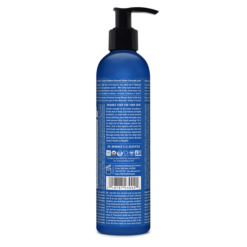 Dr. Bronner'S - Organic Lotion (Peppermint, 8 Ounce) - Body Lotion And Moisturizer, Certified Organic, Soothing For Hands, Face