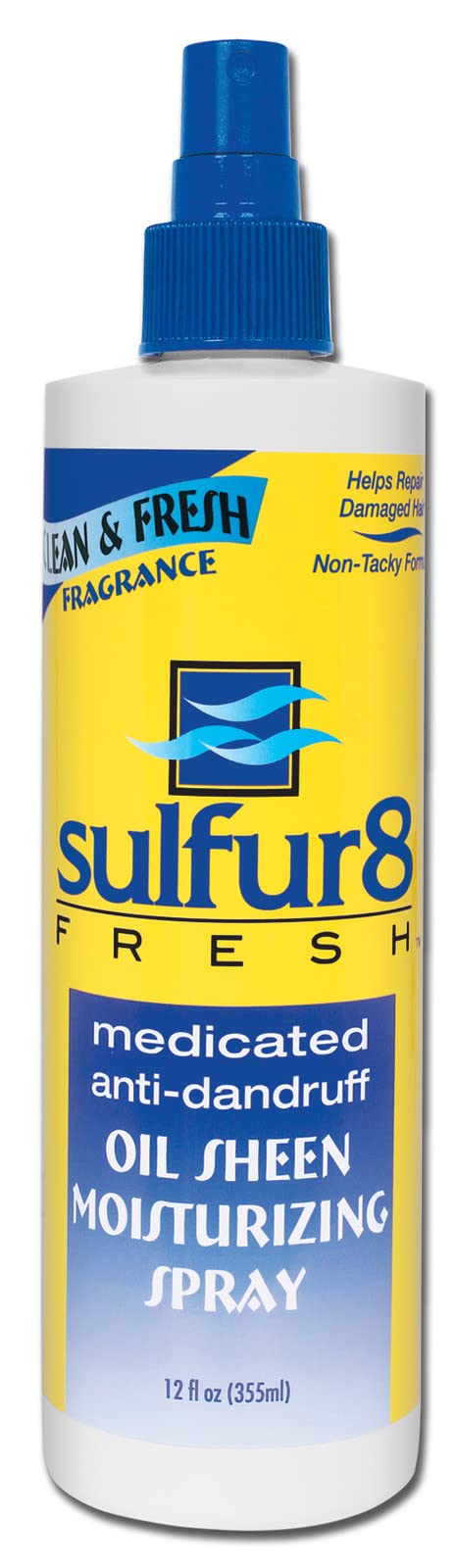 Sulfur8 Fresh Medicated Anti-Dandruff Oil Sheen Spray, 12 Oz (Pack Of 3)