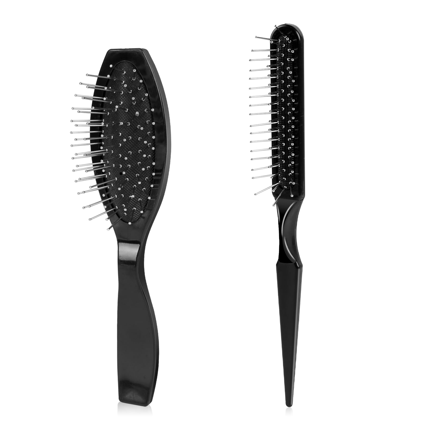 Wig Brush Set, Stainless Steel Wire Bristle Brush for Synthetic Hair, Portable Brush and Combs for Human Hair Wigs and Extension