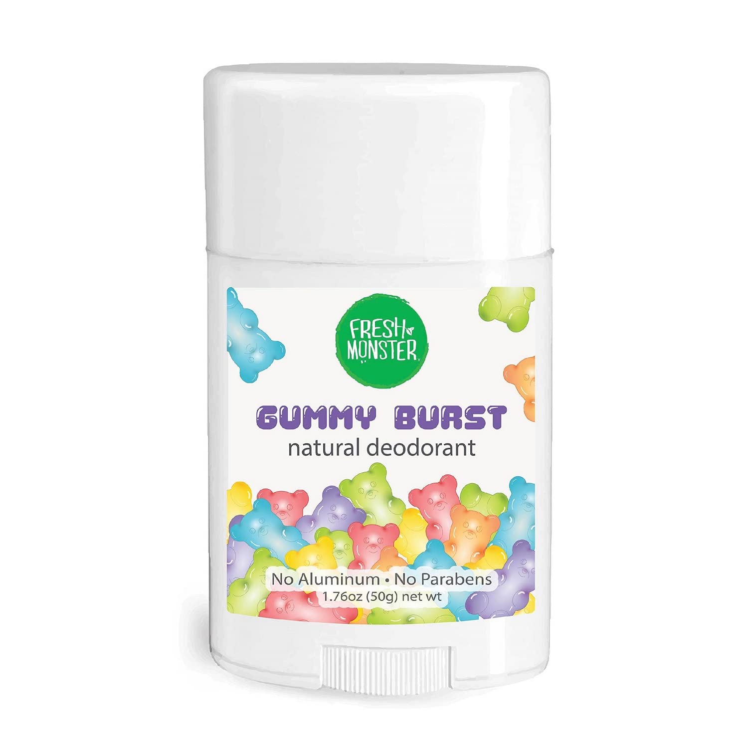 Fresh Monster Natural Deodorant For Kids & Teens, Aluminum Free, Paraben Free, Hypoallergenic Deodorant, Gummy Burst (1.76Oz)