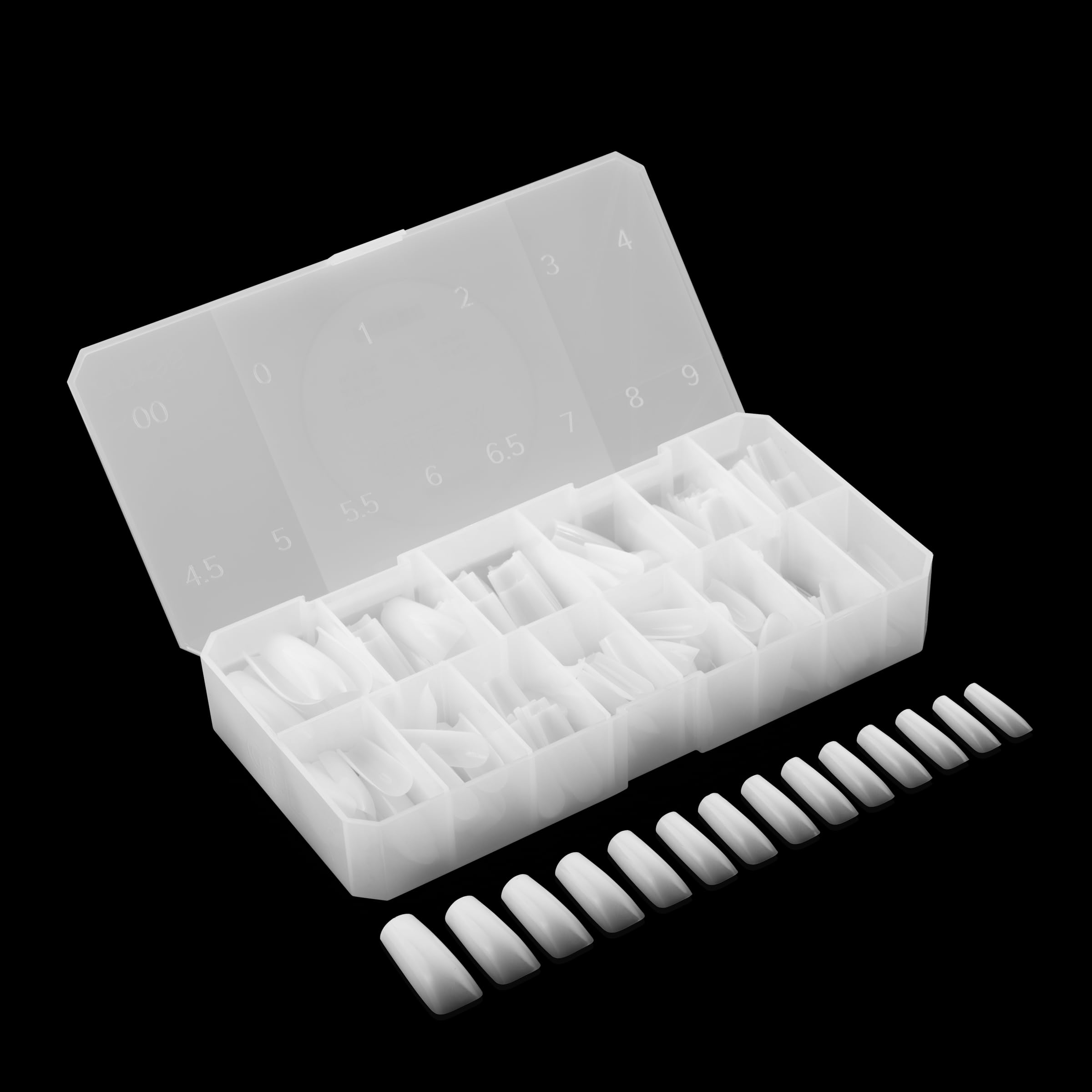 Apres Ombre Gel-X Box Of Nail Tips, 14 Sizes 00-9, Premium Quality (Sculpted Square Long, 210 Count)