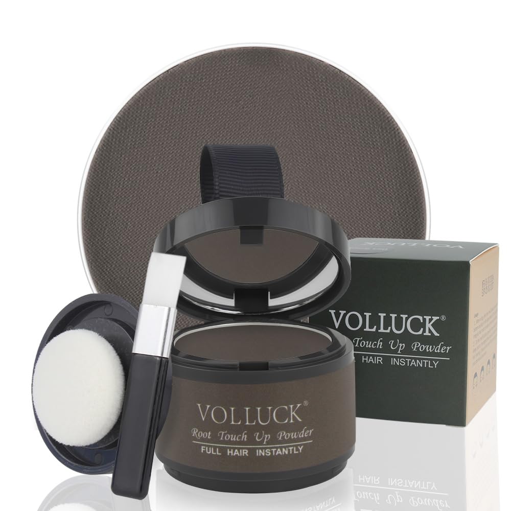 VOLLUCK Root Touch Up Hair Powder Root Cover Up Hairline Shadow Powder Stick for Thinning Hair for Women and Men, Bald Spots, Ey