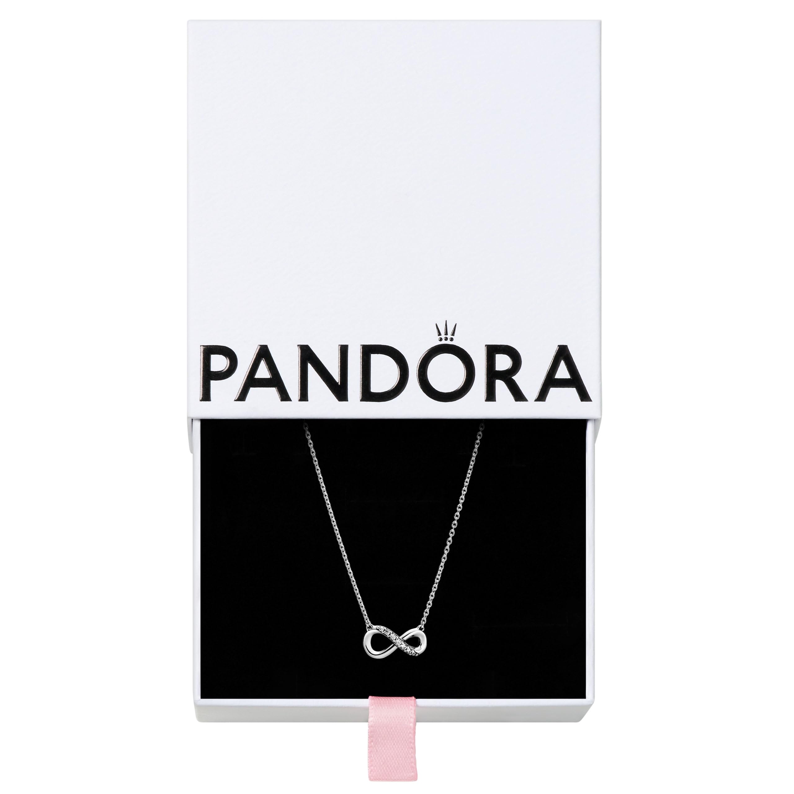 Pandora Sparkling Infinity Collier Necklace - Great Gift - Stunning Womens Jewelry - Sterling Silver & Cubic Zirconia - 19.7 - 