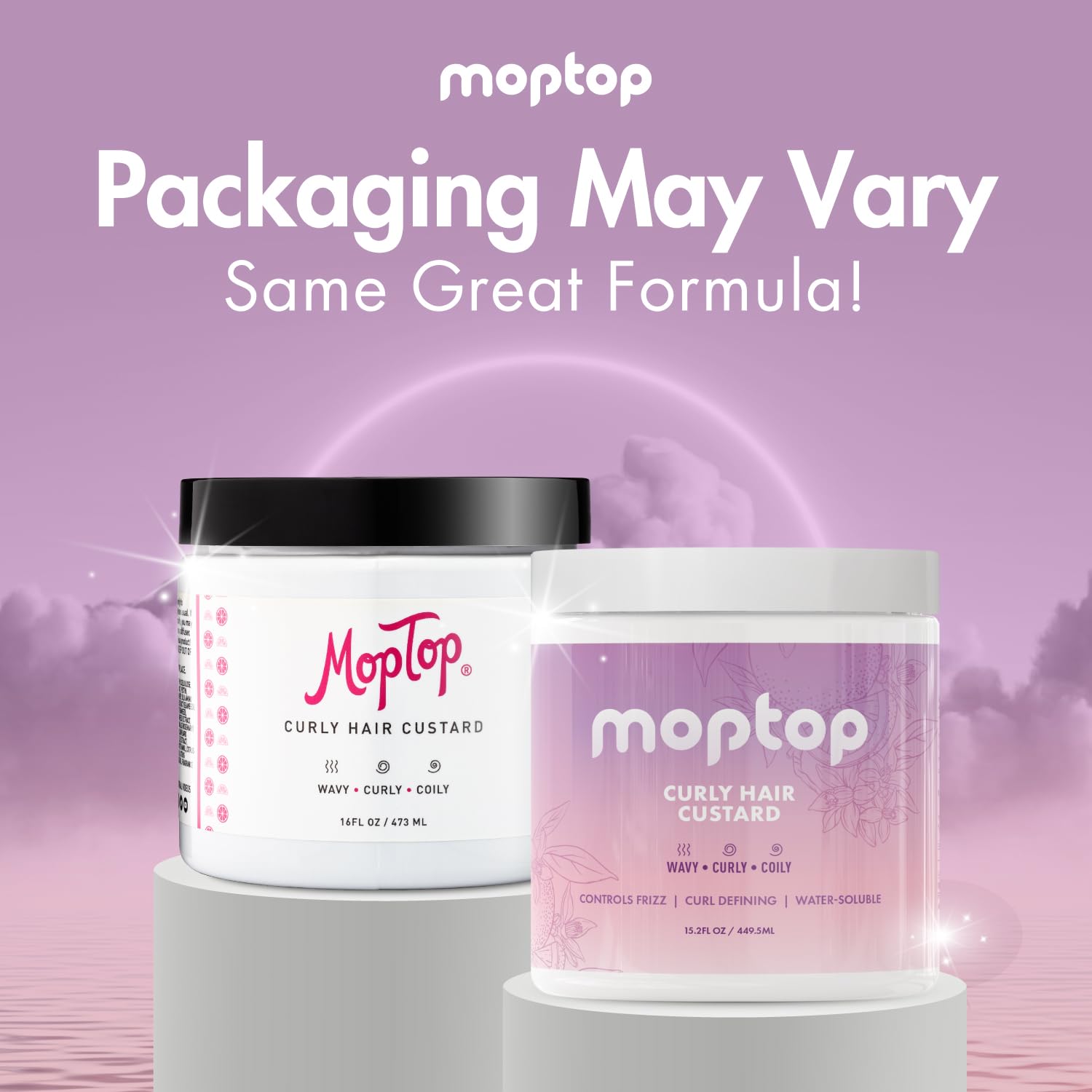 MopTop Curl Custard Gel for Fine, Thick, Wavy & Kinky-Coily Hair - Anti Frizz Moisturizer, Curl Definer & Lightweight Activator