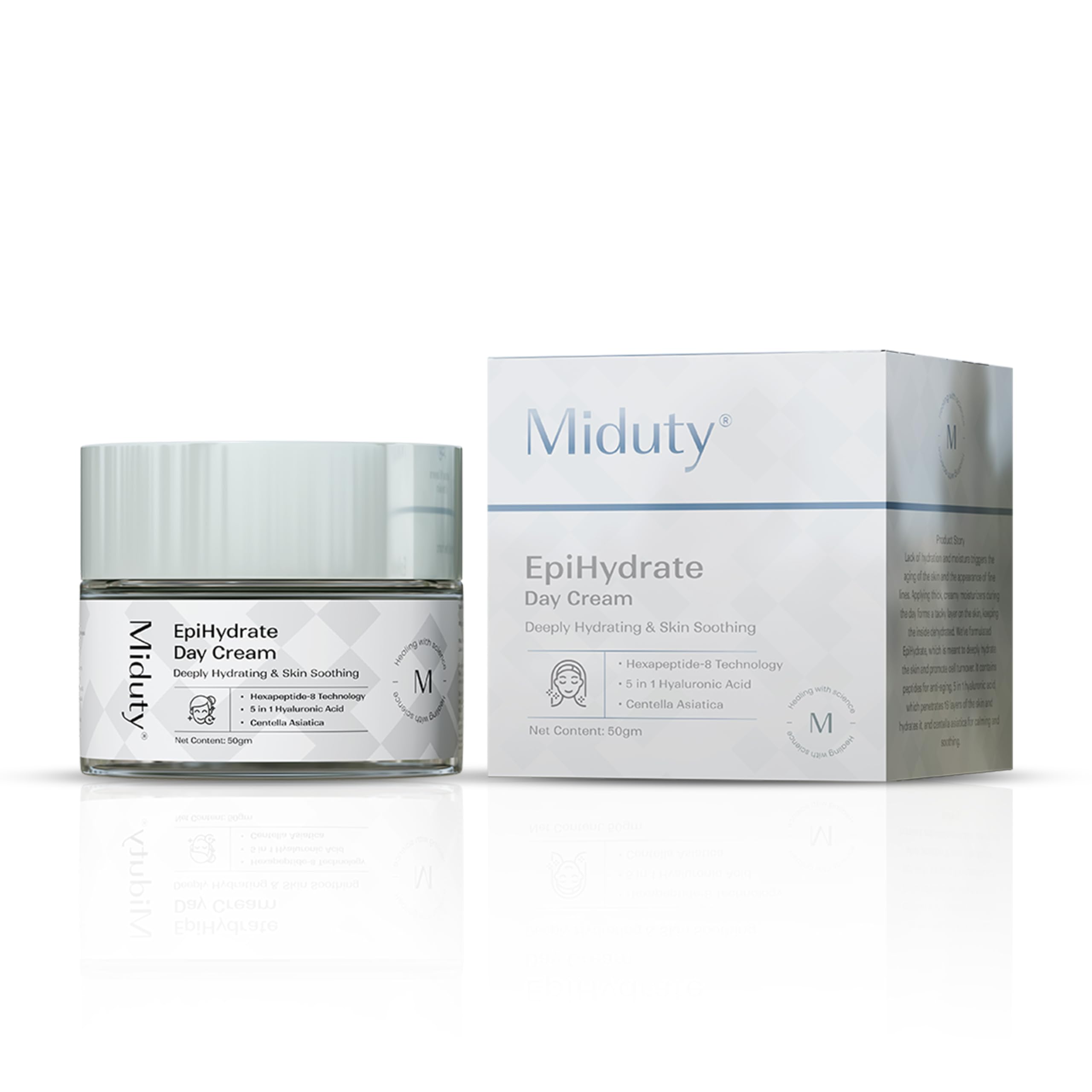 Miduty Epihydrate 72 Hours Hydrating Day Cream | 5 In 1 Hyaluronic Acid | Powered By Peptide Technology | Anti-Wrinkle Effects |