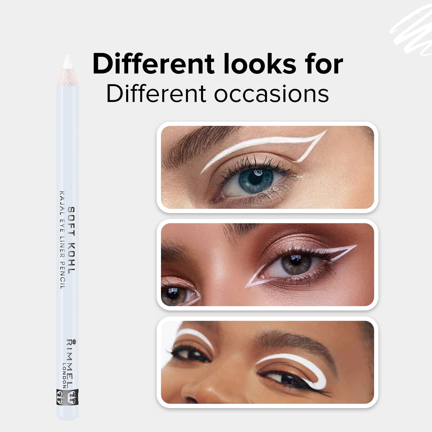 Rimmel Soft Kohl Kajal Eye Pencil, Pure White 0.04 Oz (Pack Of 2)