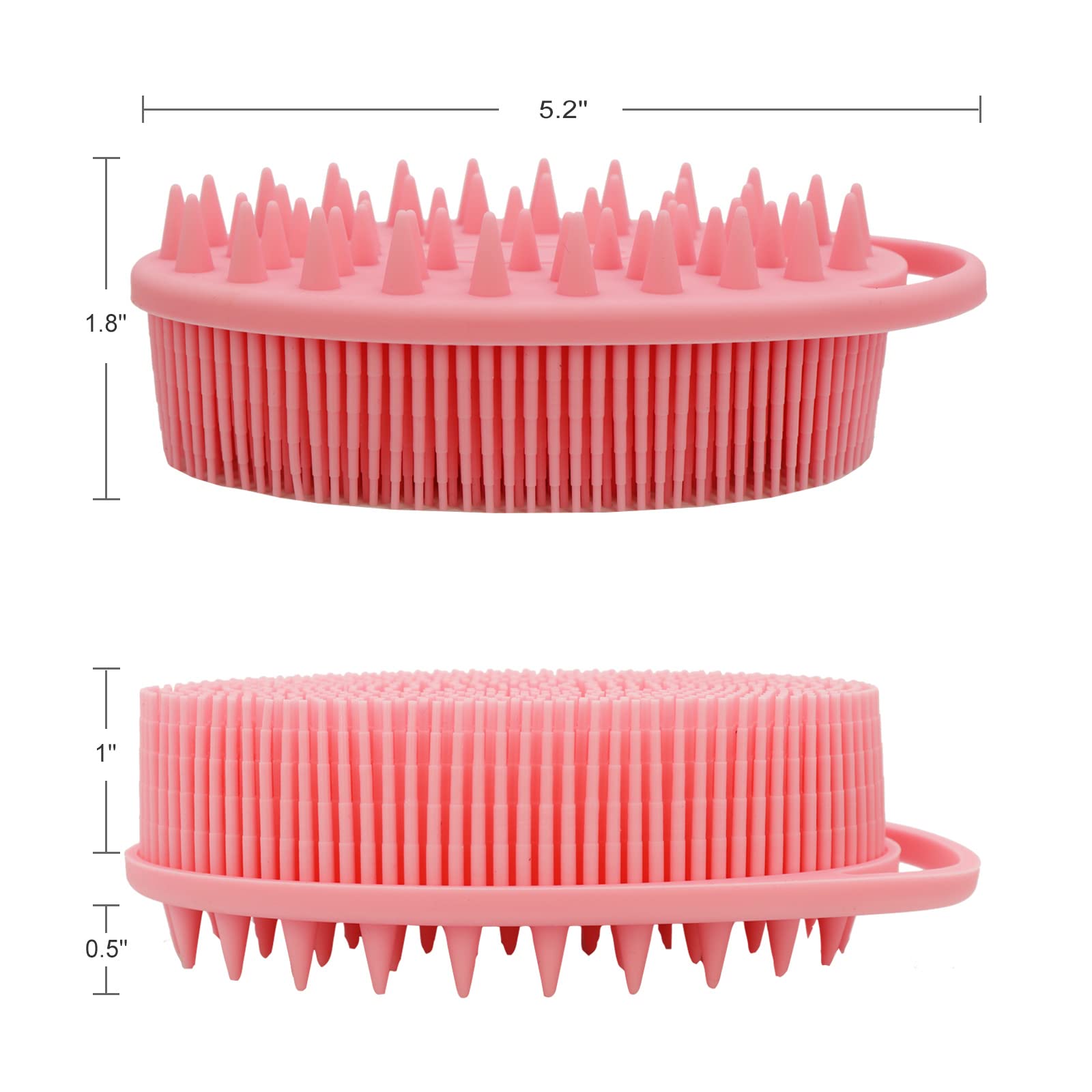 Upgrade 2 In 1 Bath And Shampoo Body Brush, Silicone Exfoliating Body Scrubber For Use In Shower, Premium Silicone Loofah, Head