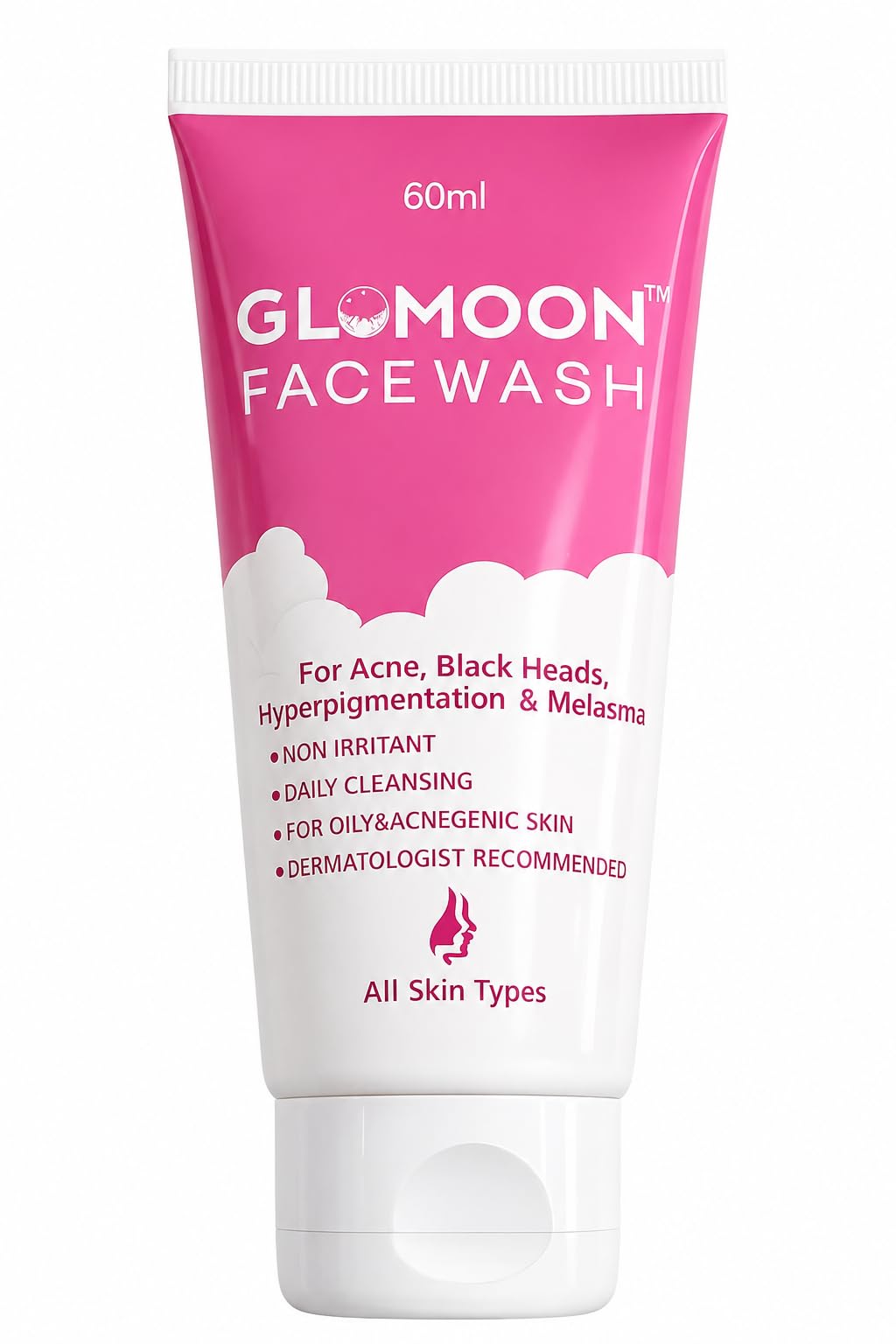 Glomoon Face Wash For Men & Women | Daily Facial Cleanser For AcneProne Skin, Blackheads & Whiteheads | Helps Reduce Dark Spots