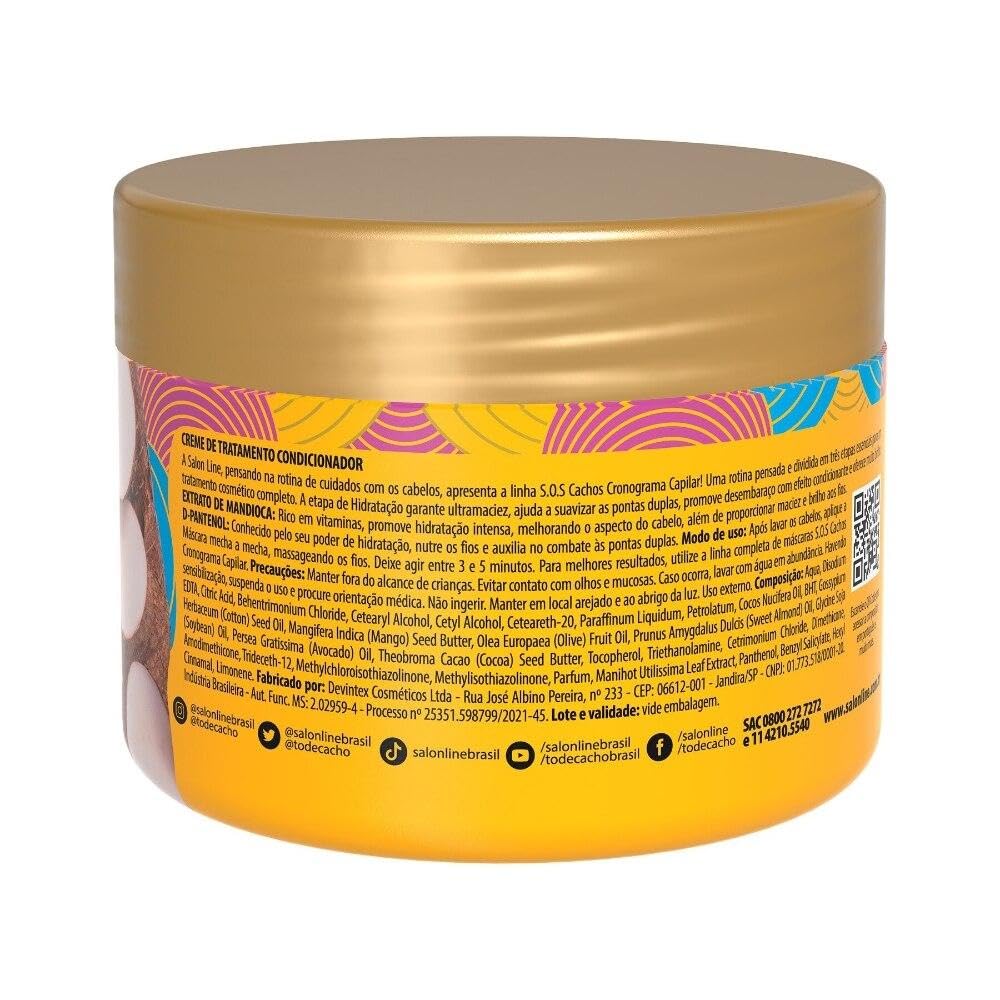 Salon Line - Linha SOS Cachos (Cronograma Capilar) - Mascara de Hidratacao 300 Gr - (SOS Curls (Capillary Schedule) Collection -