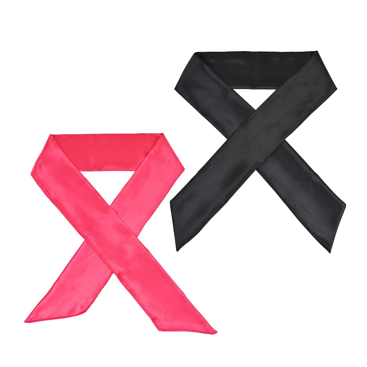 Ytbyt Wig Grip Band Soft Satin Scarf Fashion Headbands For Lace Frontal Wigs Fixing Makeup Sports Yoga Facial (2 Pcs, Black+Pink