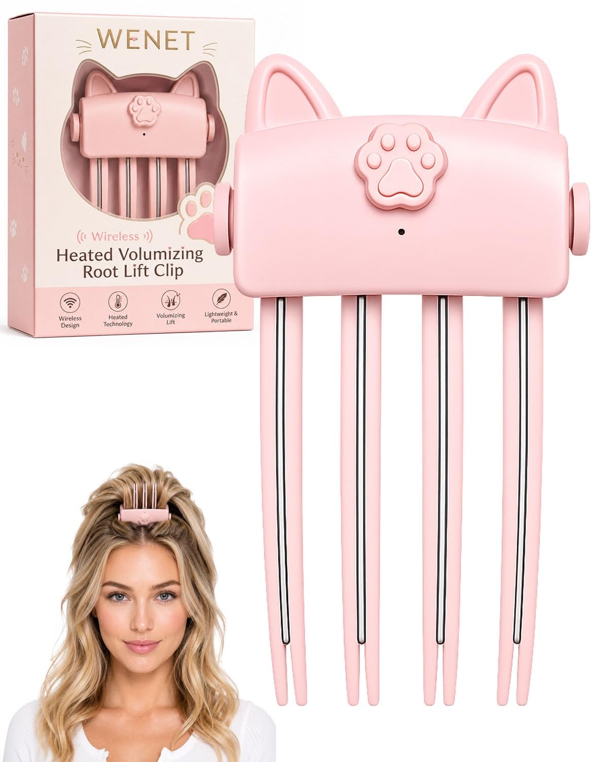 Wireless Heated Volumizing Root Lift Clip for Flat Fine Hair