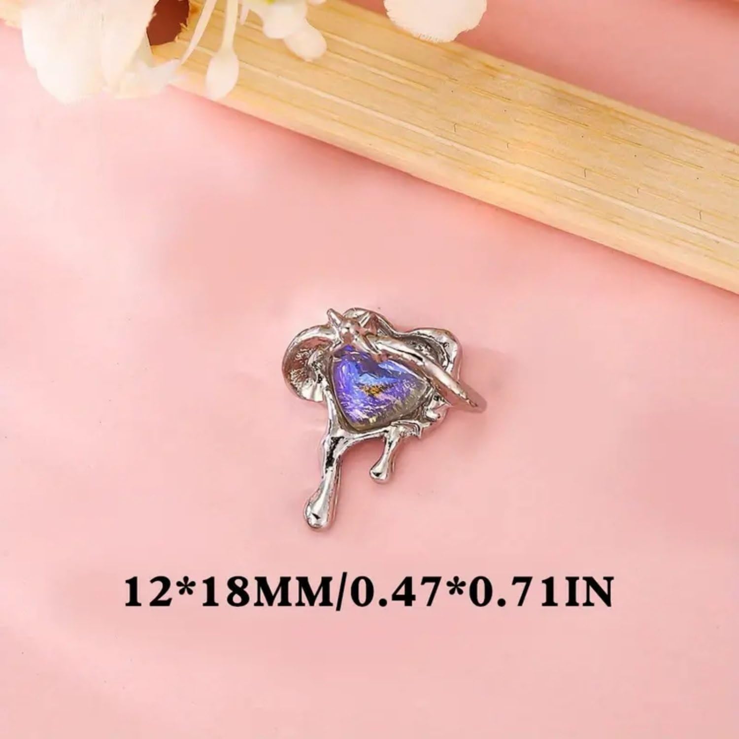Zjhgdr Heart Nail Charms 3D Metal Alloy Heart Nail Art Rhinestones Blue Heart Nail Gems Valentine'S Day Nail Crystal Shiny Heart
